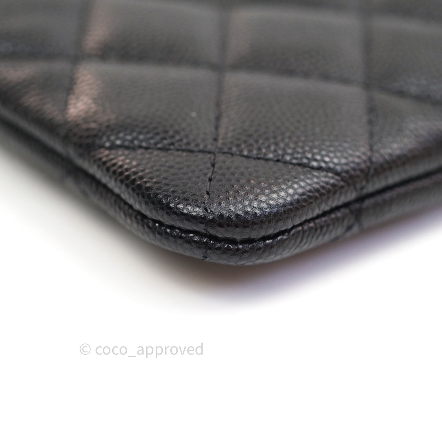 Chanel Quilted Mini O Case Black Caviar Gold Hardware