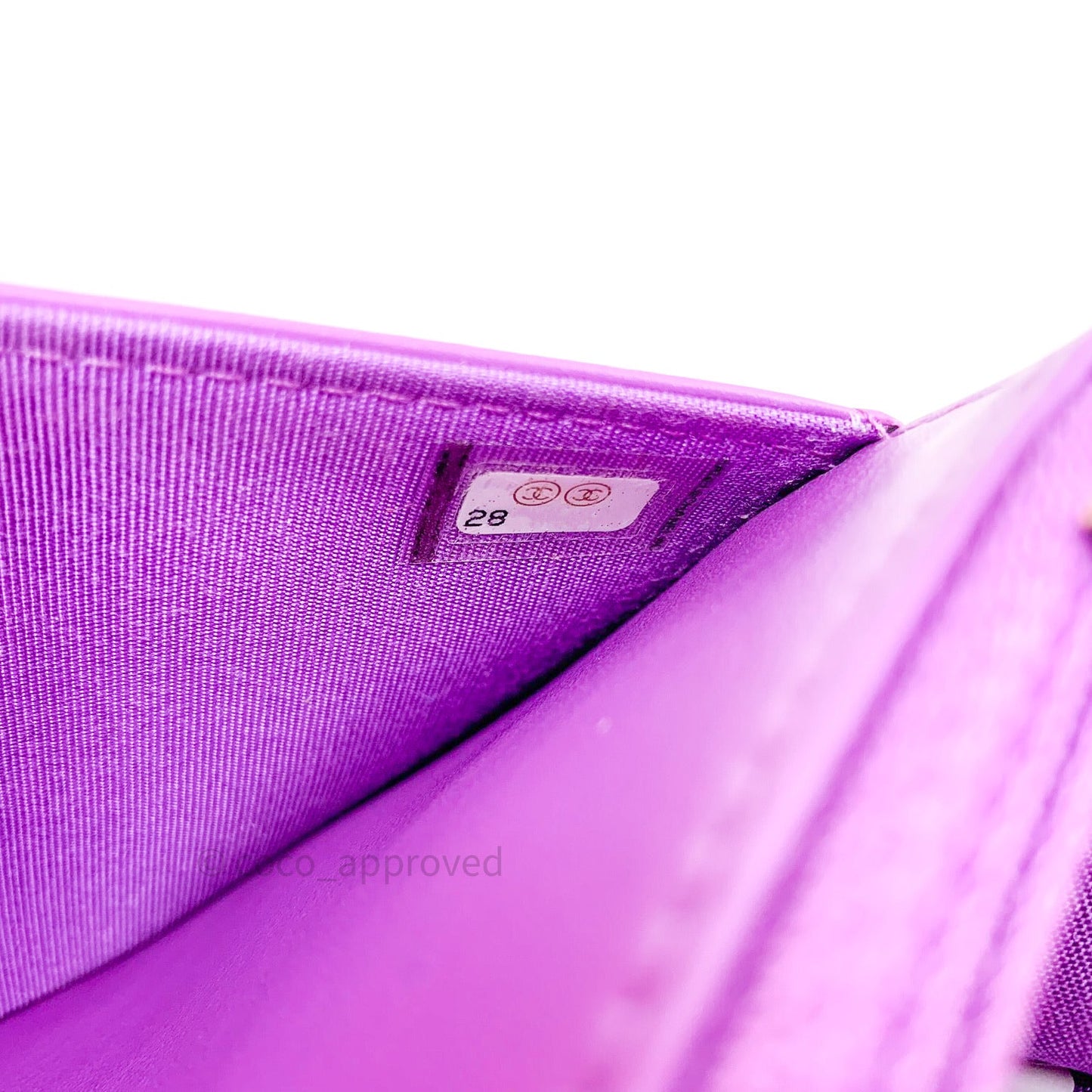 Chanel Quilted Boy Wallet on Chain WOC Purple Caviar Gold Hardware