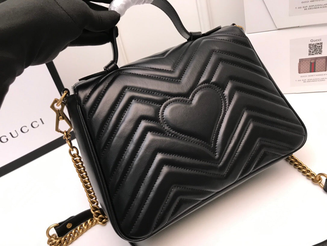 Luxury Gucci GG Marmont Small Top Handle Bag