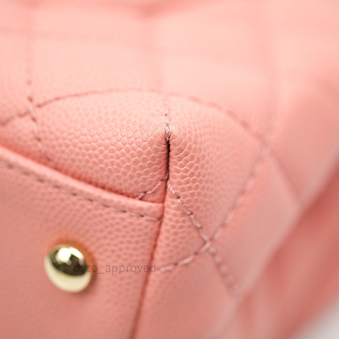 Chanel Mini Coco Handle Pink Caviar Quilted Gold Hardware