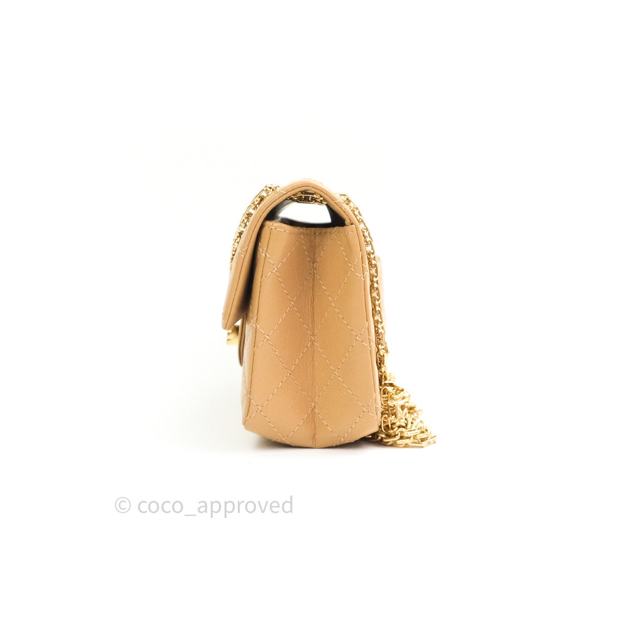 Chanel Mini Reissue 224 Beige Aged Calfskin Gold Hardware