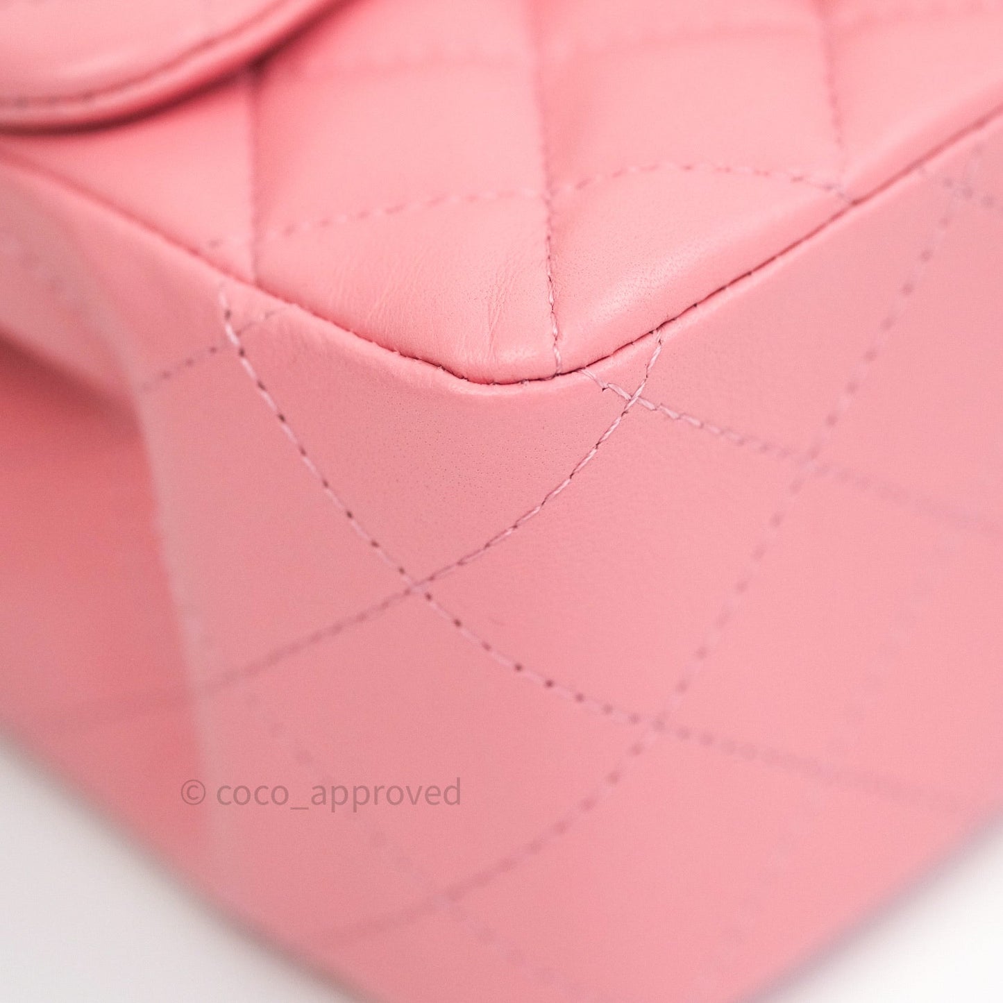 Chanel Mini Square Pink Quilted Lambskin Gold Hardware