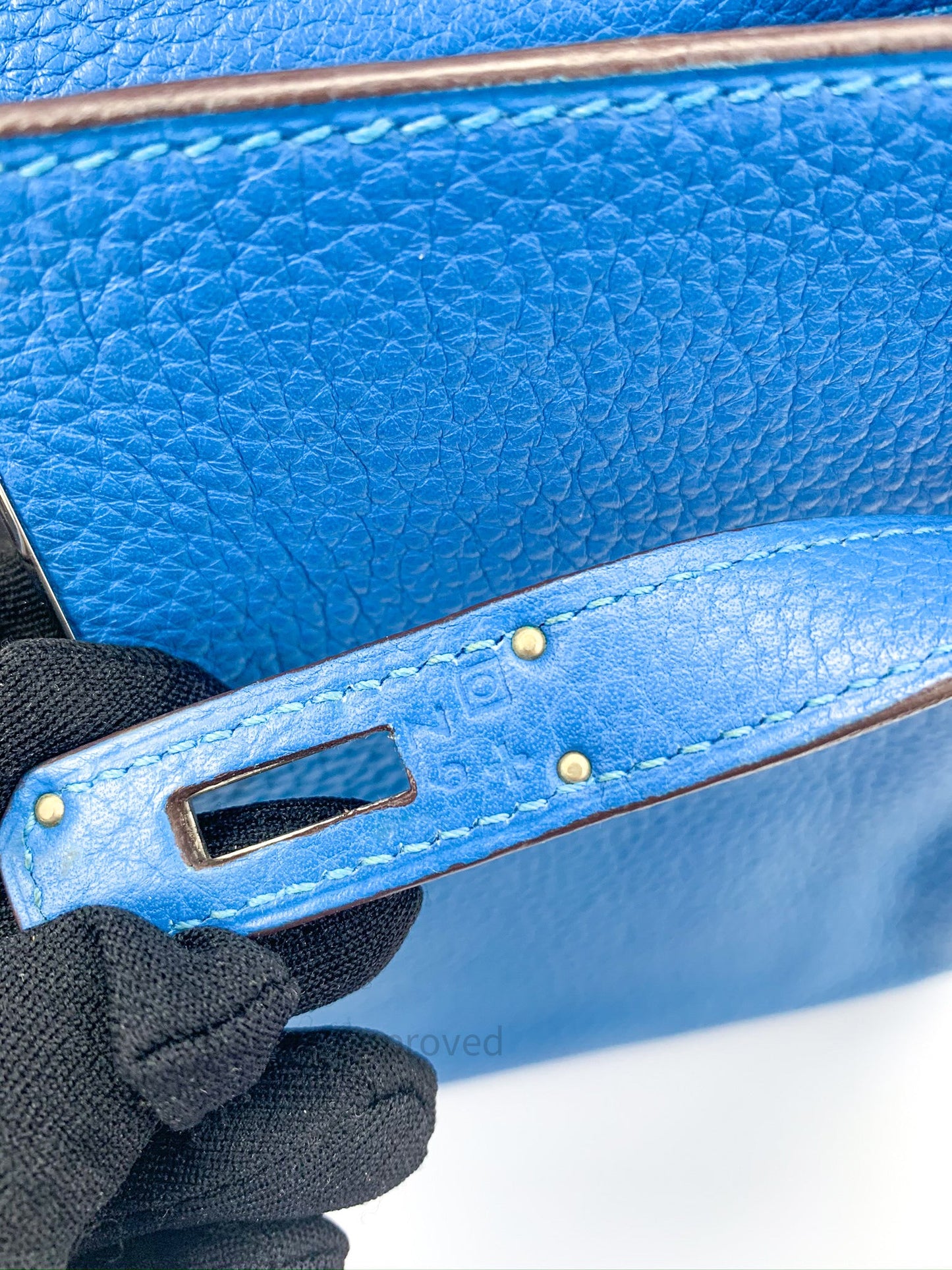 Hermès Kelly Retourne 32 Blue Mykonos Togo Palladium Hardware
