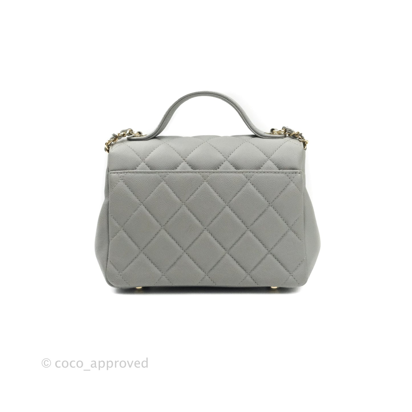 Chanel Quilted Small Business Affinity Flap Grey Caviar Light Gold Hardware