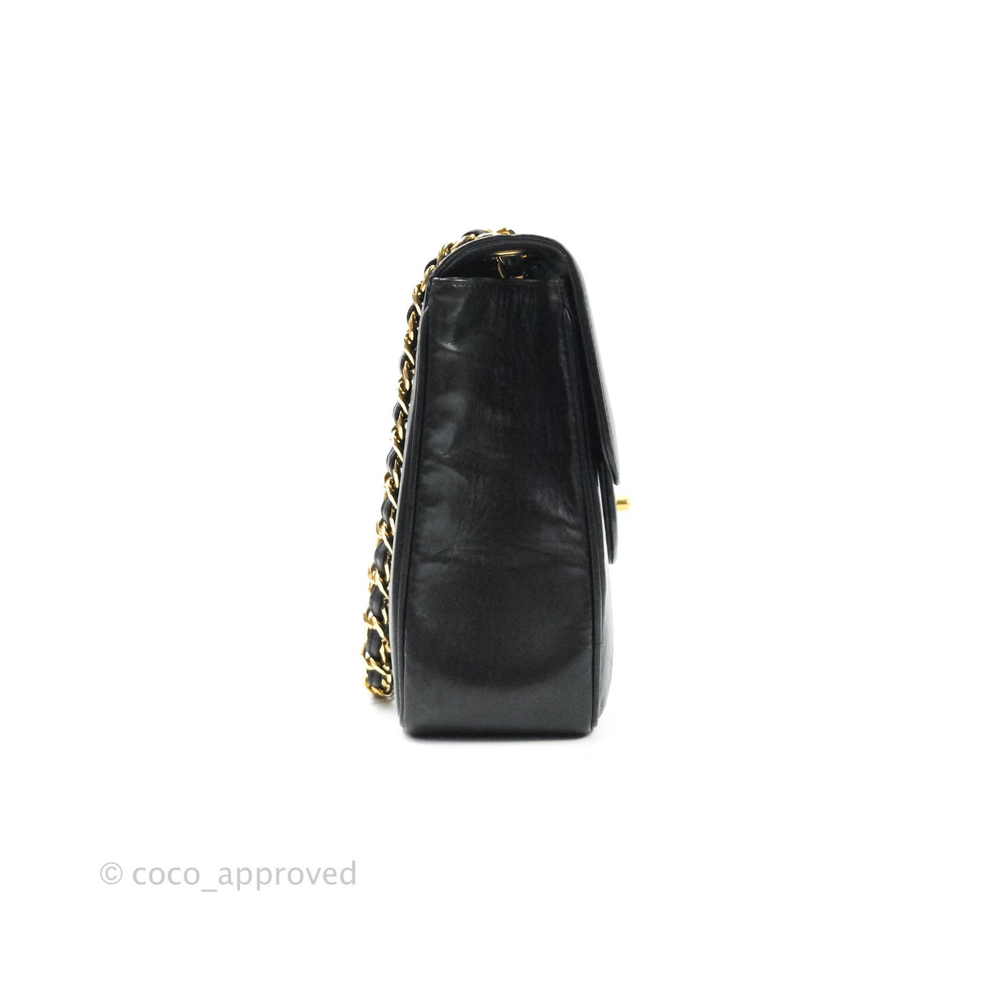 Chanel Vintage CC Chain Flap Bag Vertical Quilt Lambskin Maxi Gold Hardware