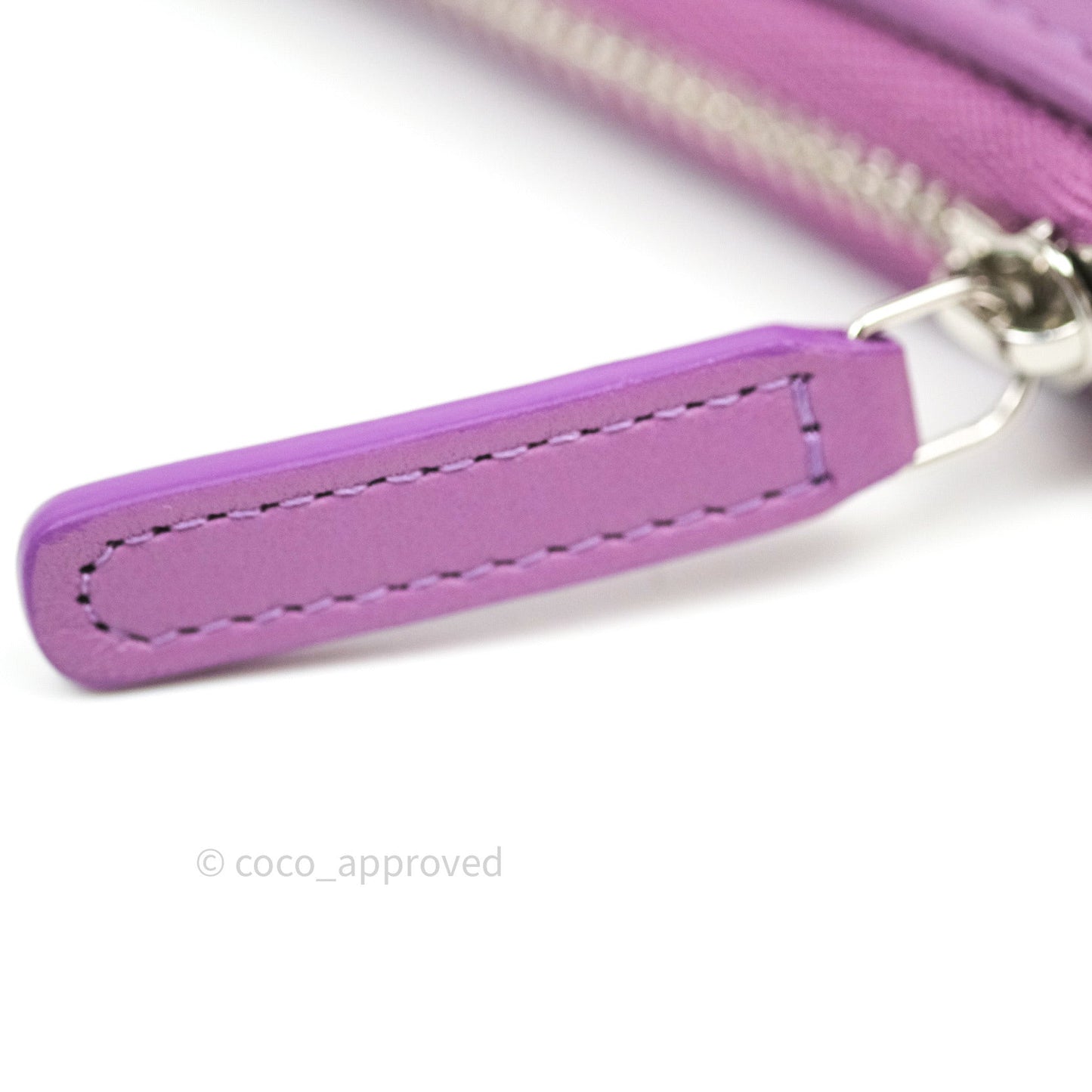 Chanel Quilted Small O Case Purple Lambskin Silver Hardware