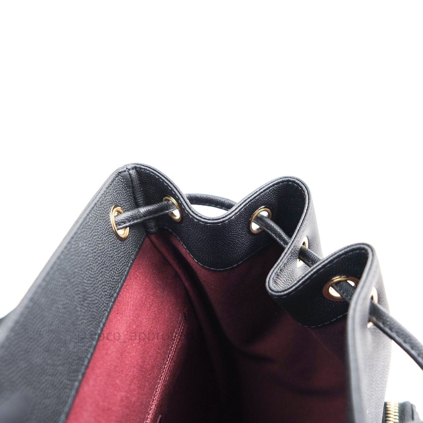 Chanel Quilted Business Affinity Backpack Black Caviar Light Gold Hardware