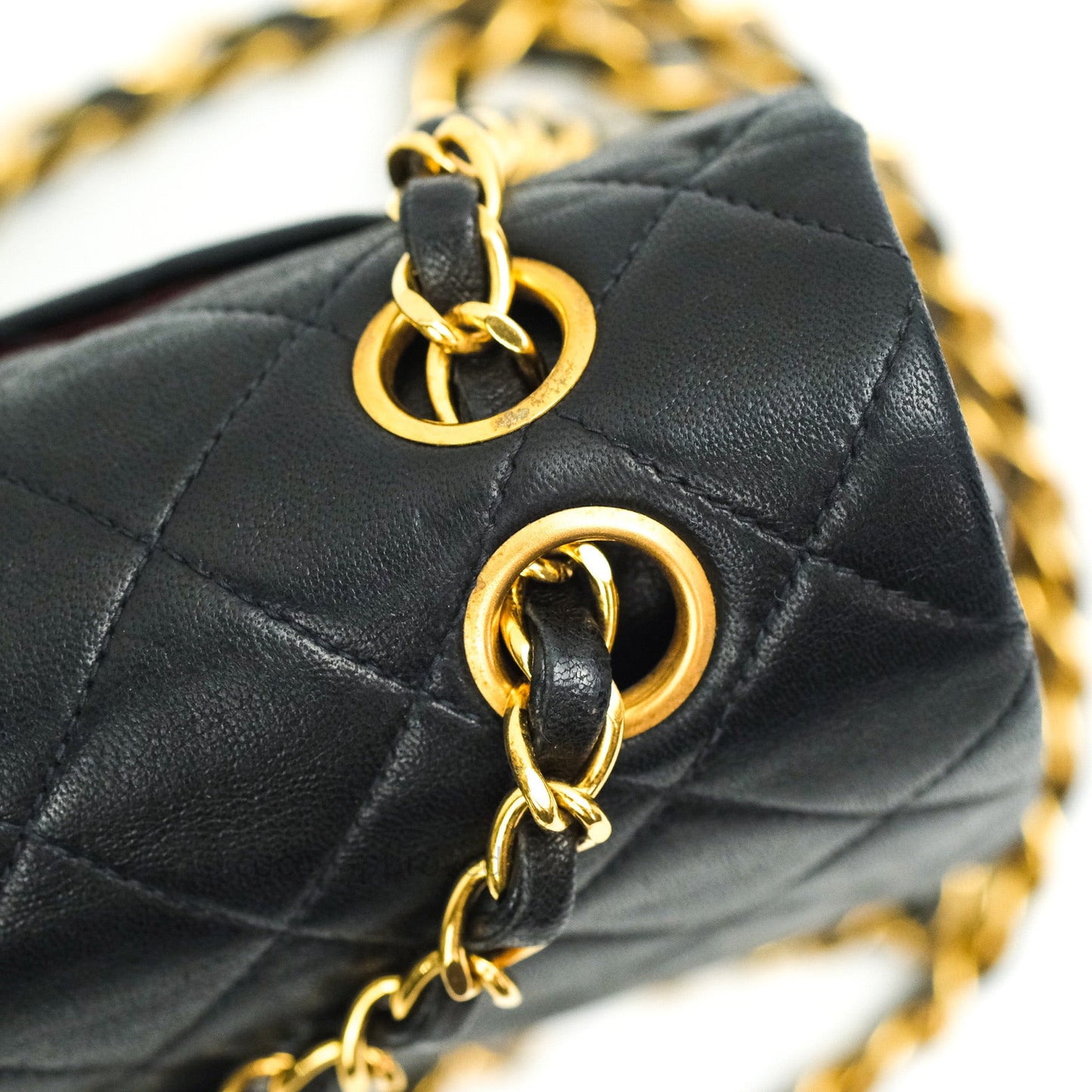 Chanel Classic Vintage Small S/M Flap Black Lambskin 24K Gold Hardware