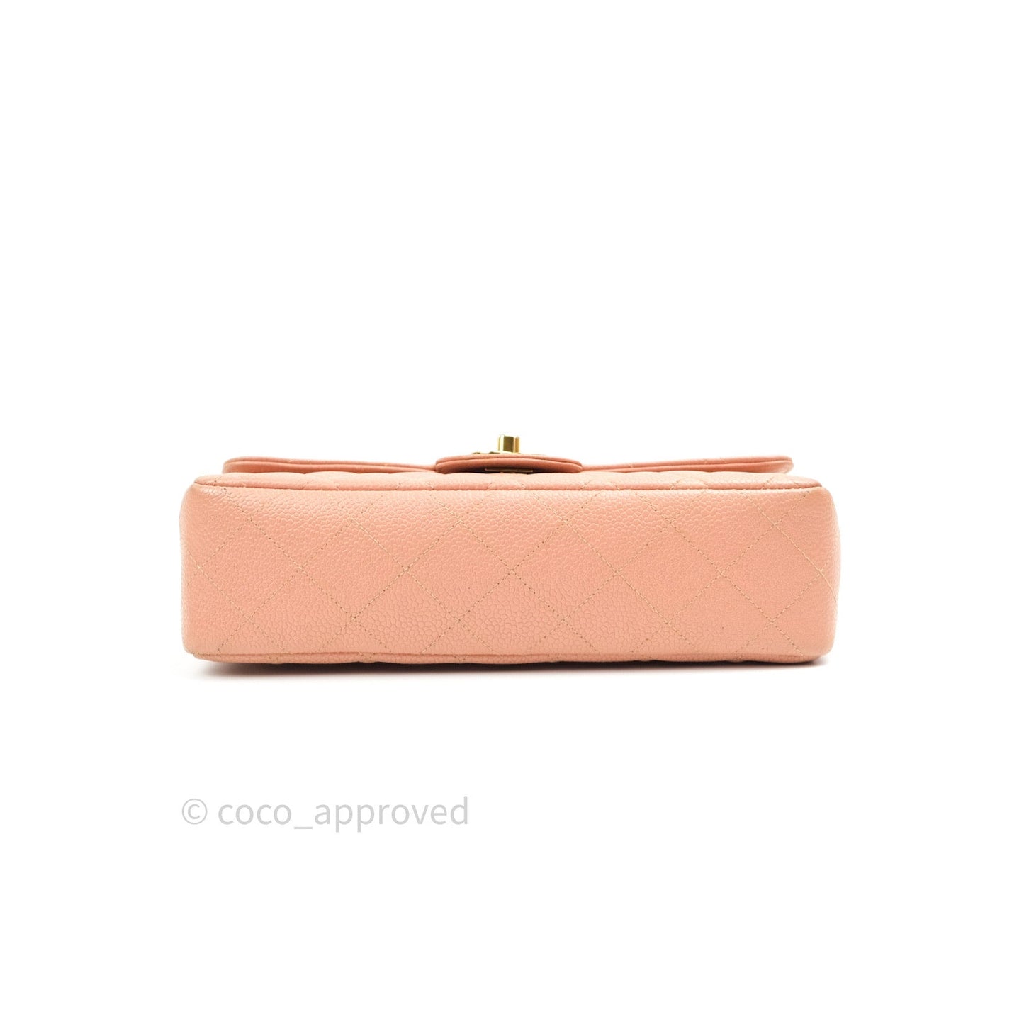 Chanel Vintage Classic Double Flap S/M Small Peach Beige 24K Gold Hardware