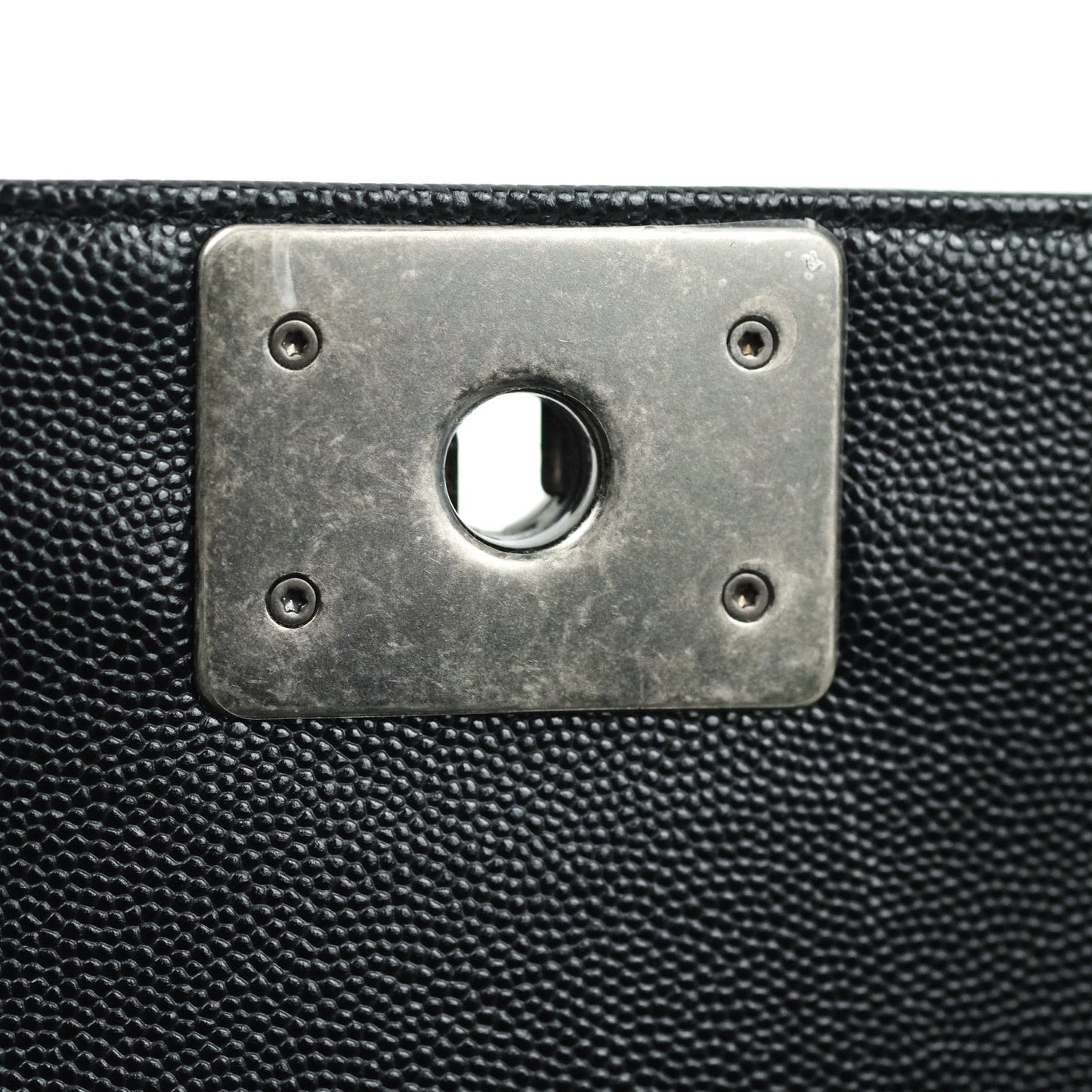 Chanel Boy Quilted Medium Black Caviar Ruthenium Hardware