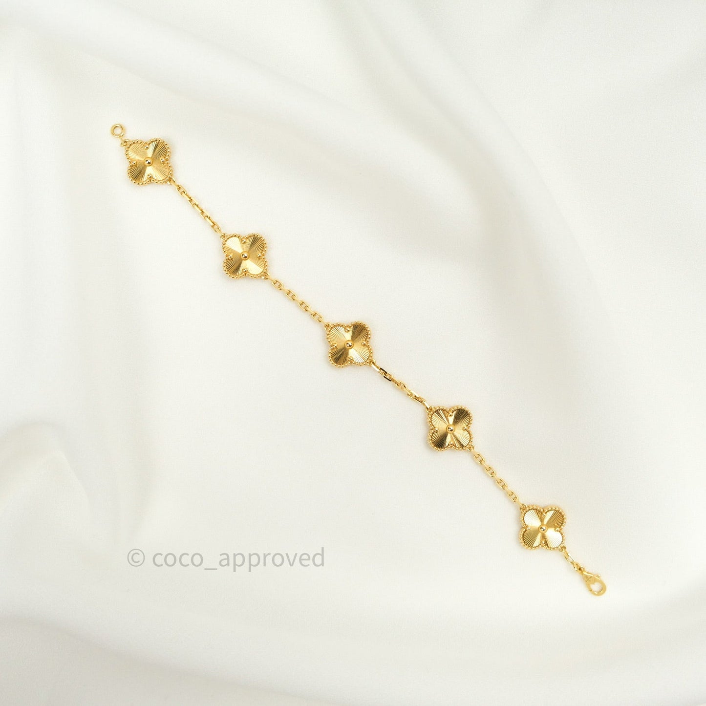 Van Cleef & Arpels Vintage Alhambra 5 Motifs Bracelet Yellow Gold