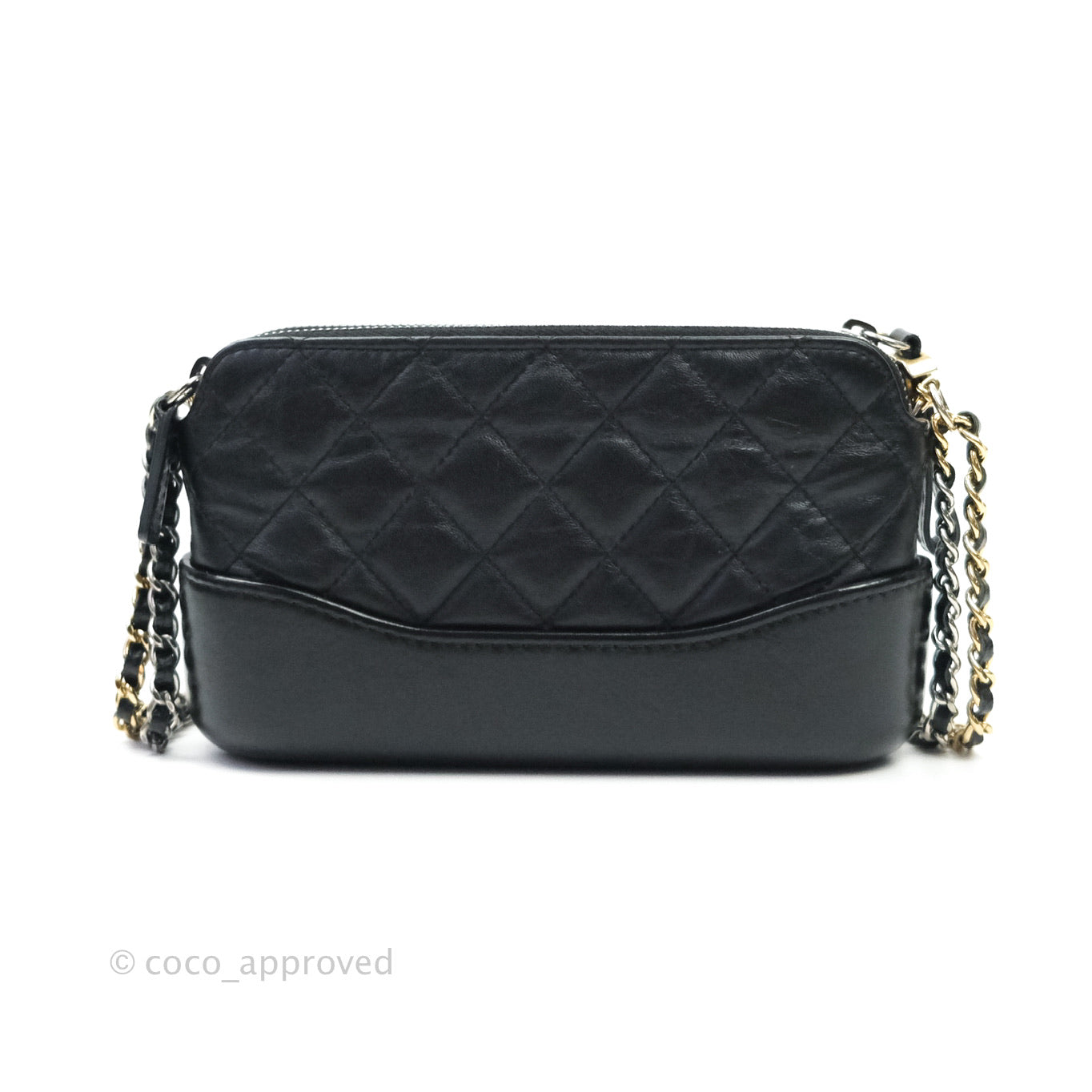 Chanel Gabrielle Clutch With Chain Aged Calfskin Black Mixed Hardware