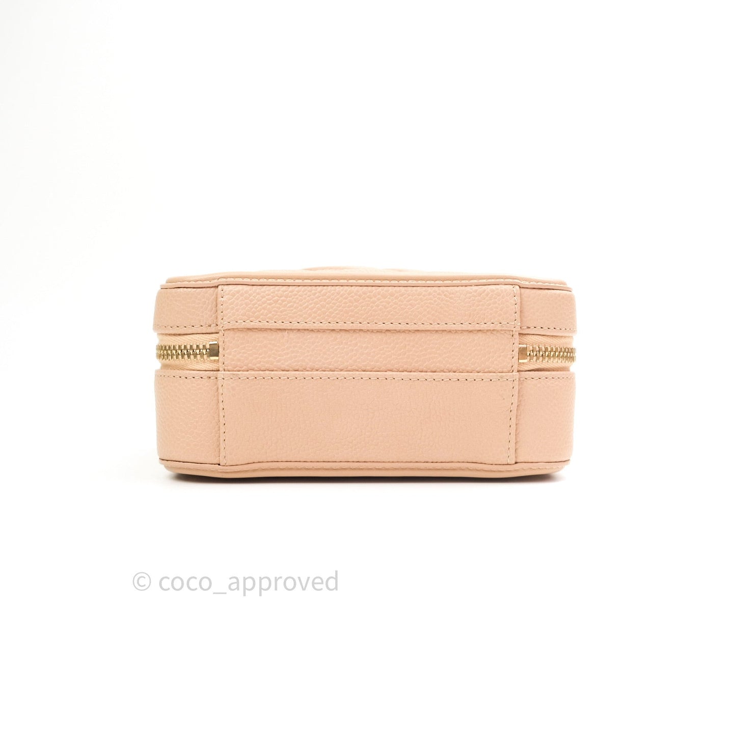Chanel Quilted Small CC Filigree Vanity Case Beige Beige Caviar