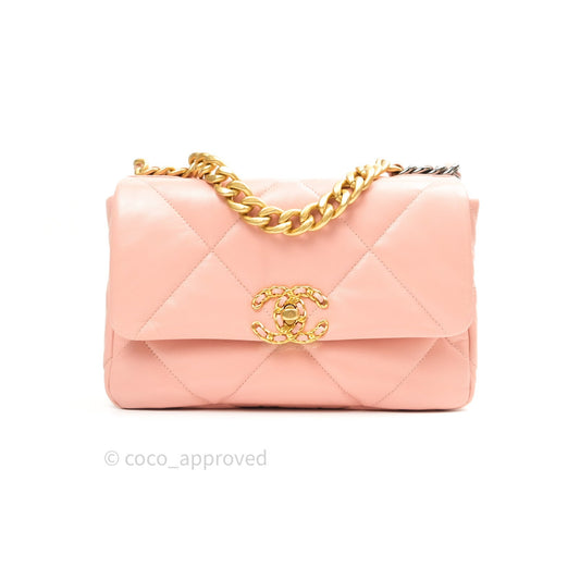 Chanel 19 Small Goatskin Rose Pink Mixed Hardware