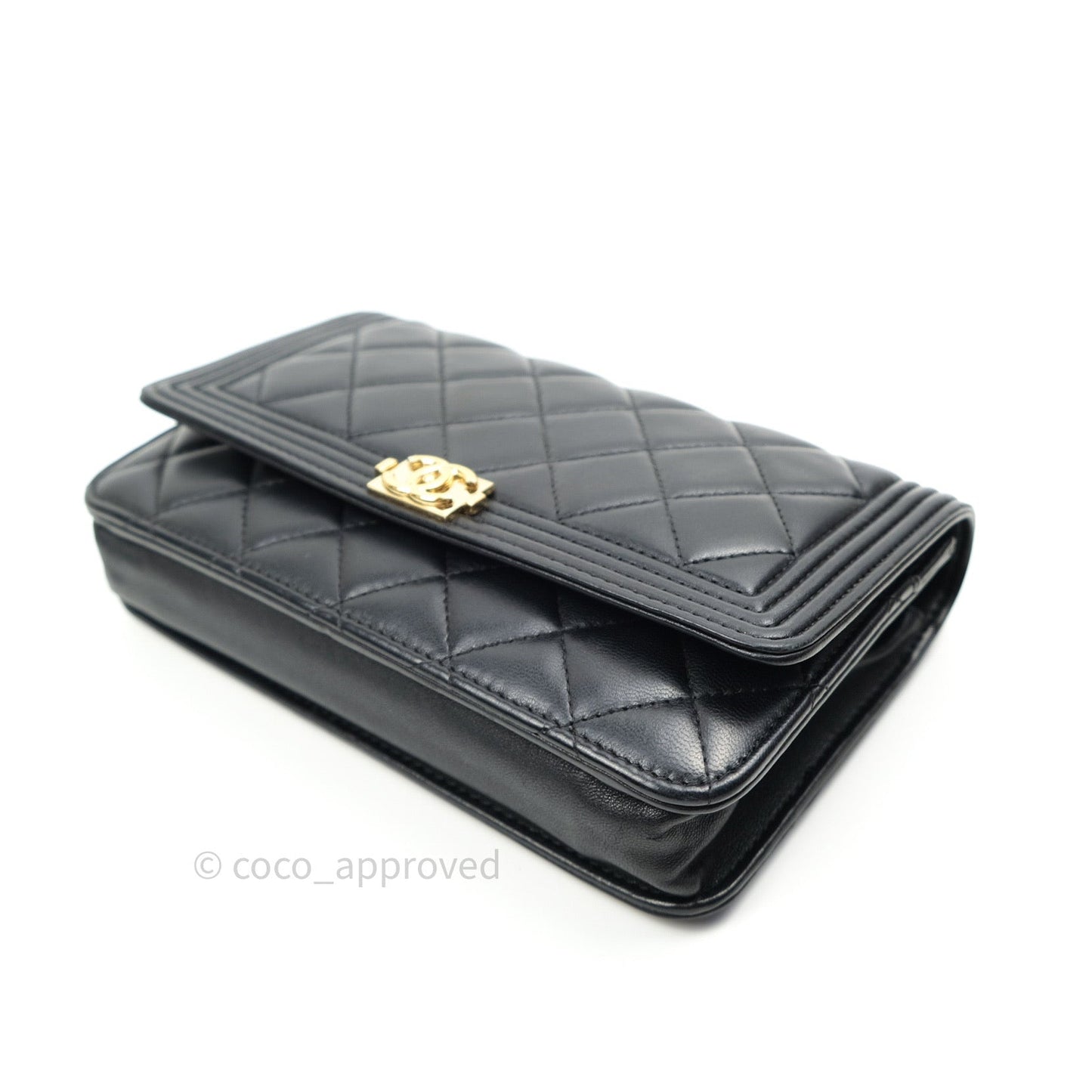 Chanel Boy Wallet on Chain WOC Black Lambskin Gold Hardware