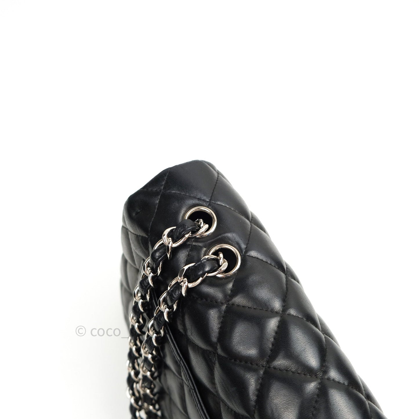 Chanel Jumbo Single Flap Black Lambskin Silver Hardware⁣⁣