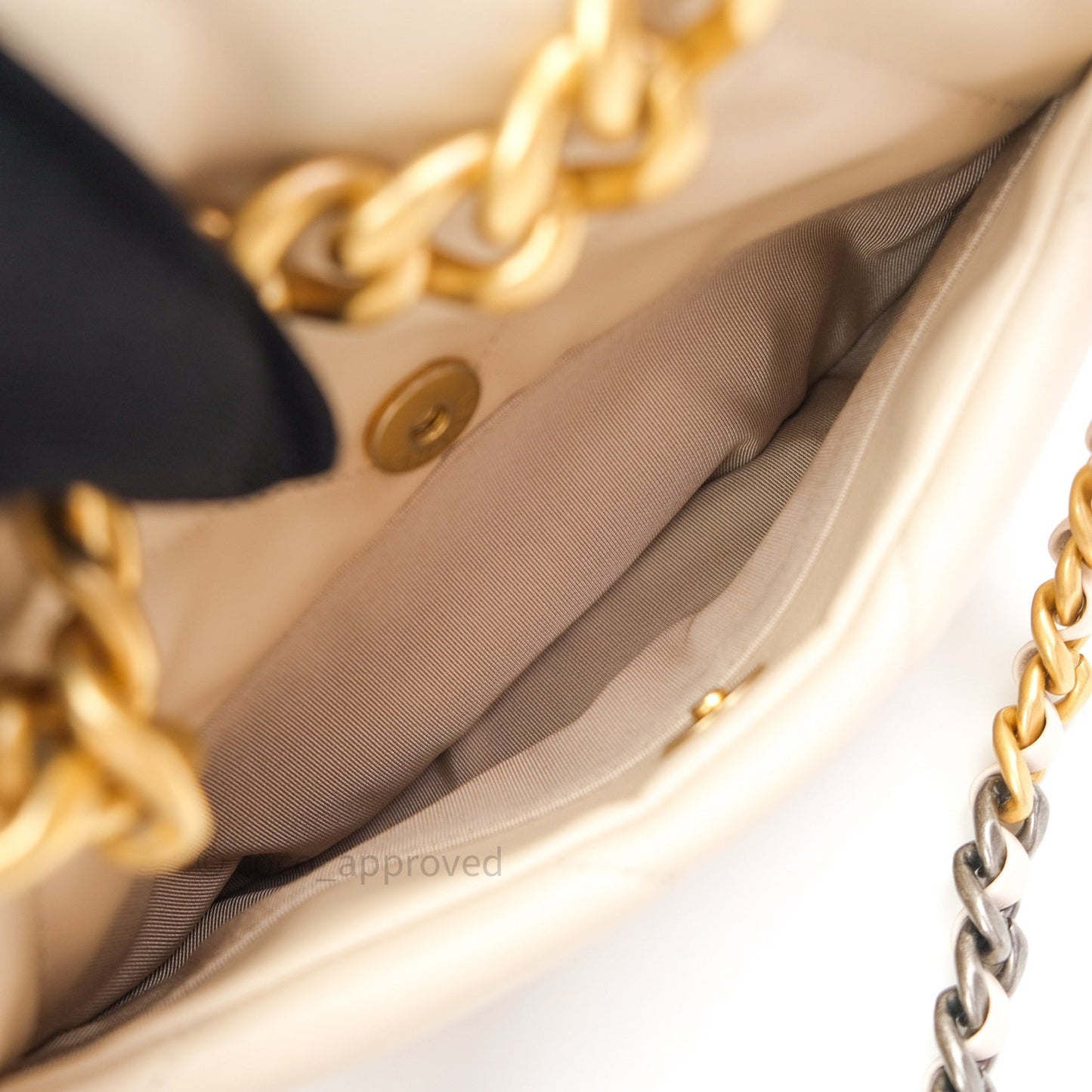 Chanel 19 Small Beige Goatskin Mixed Hardware