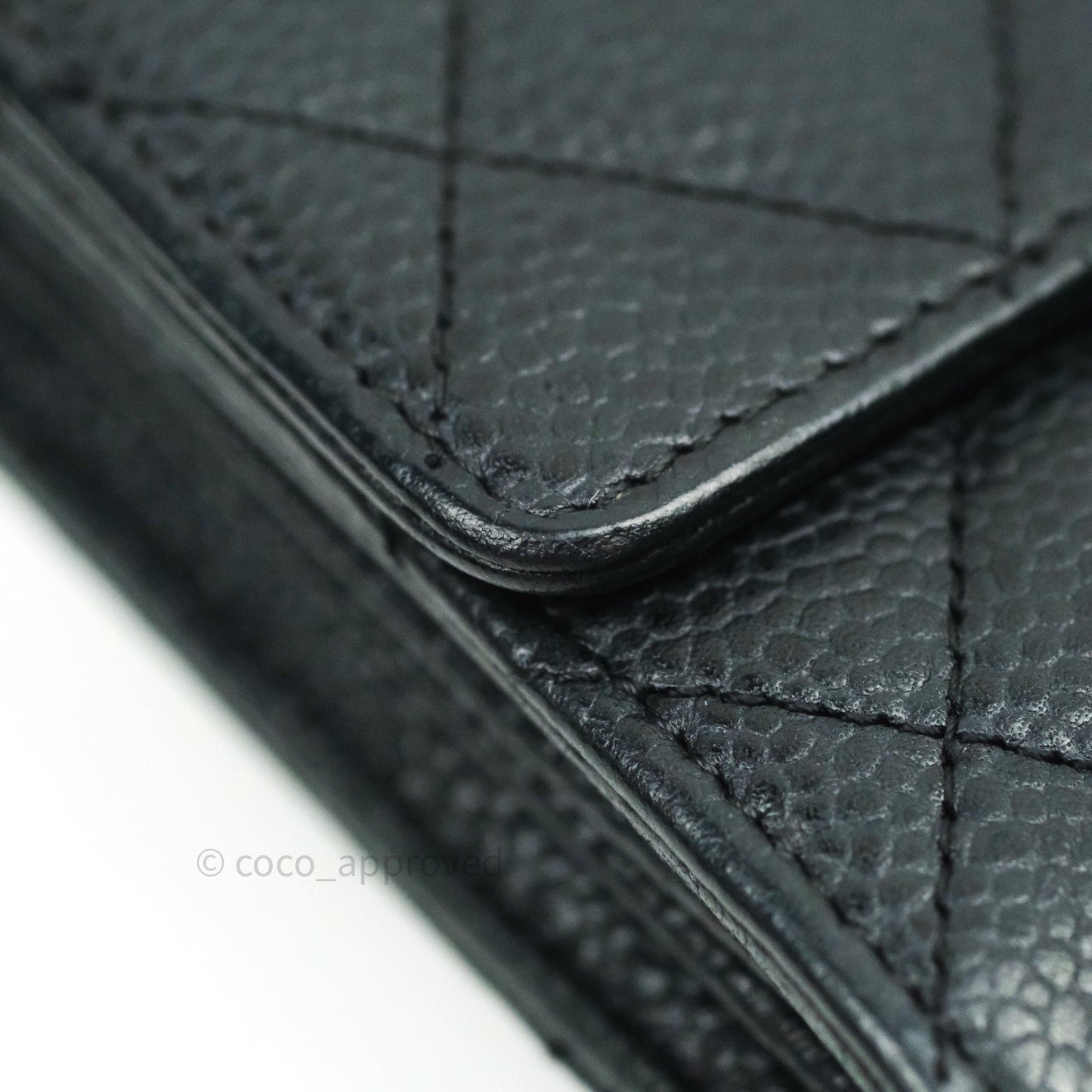 Chanel Long Wallet Black Caviar Gold Hardware