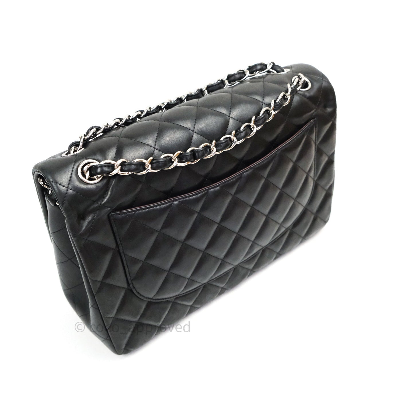 Chanel Jumbo Double Flap Black Lambskin Silver Hardware⁣⁣