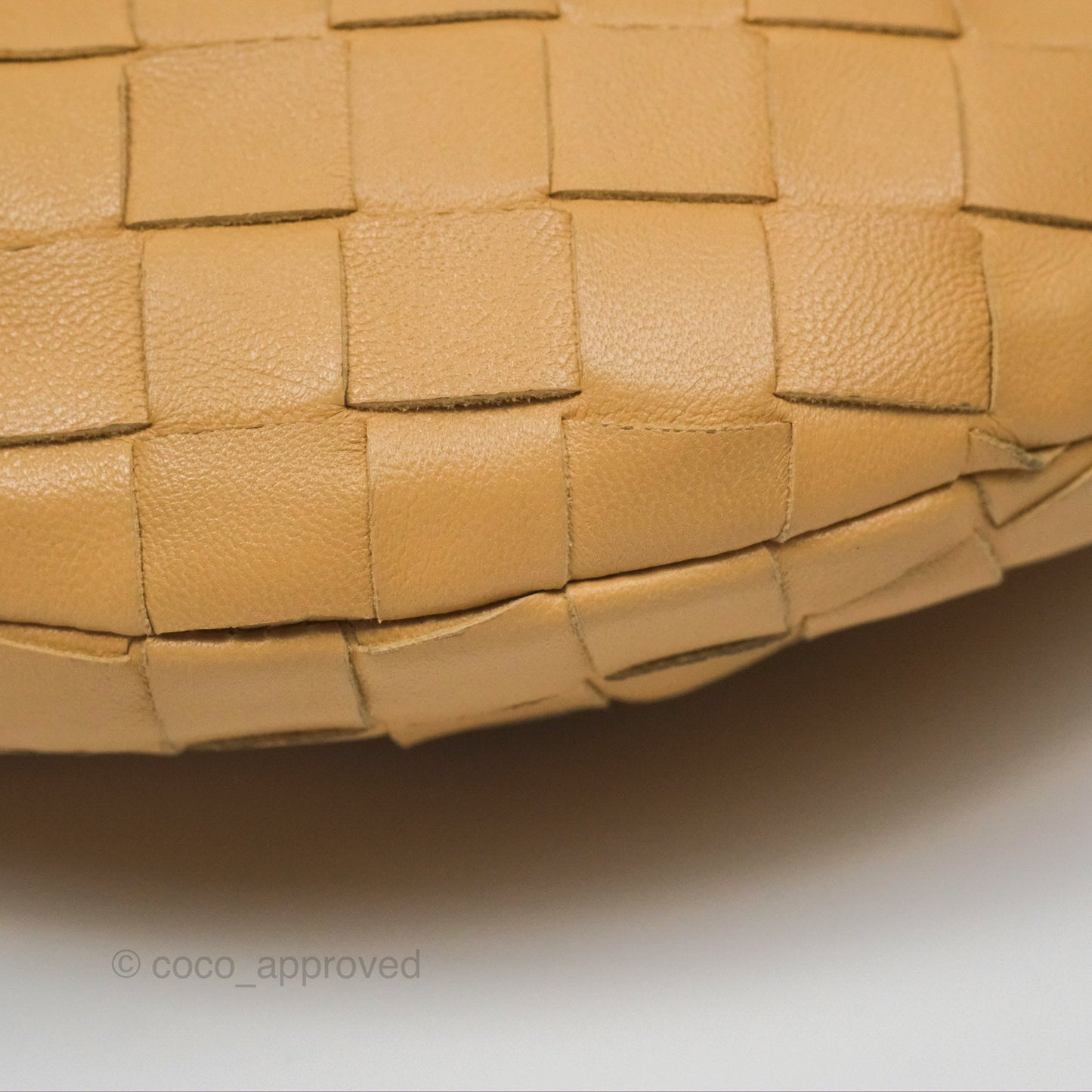 Bottega Veneta Mini Jodie Clutch Bag Intrecciato Almond Lambskin Gold Hardware
