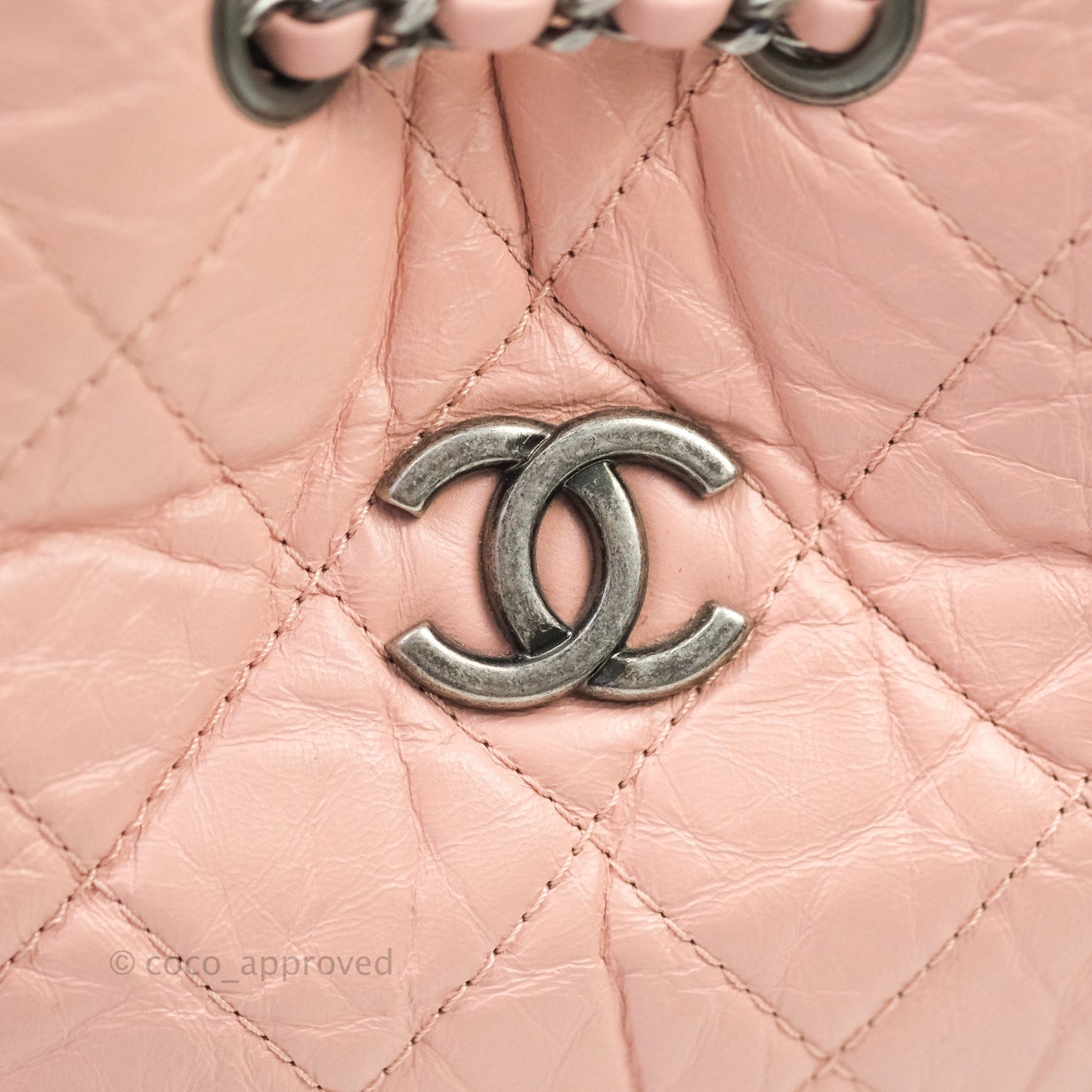 Chanel Gabrielle Backpack Pink Aged Calfskin Small Mixed Hardware