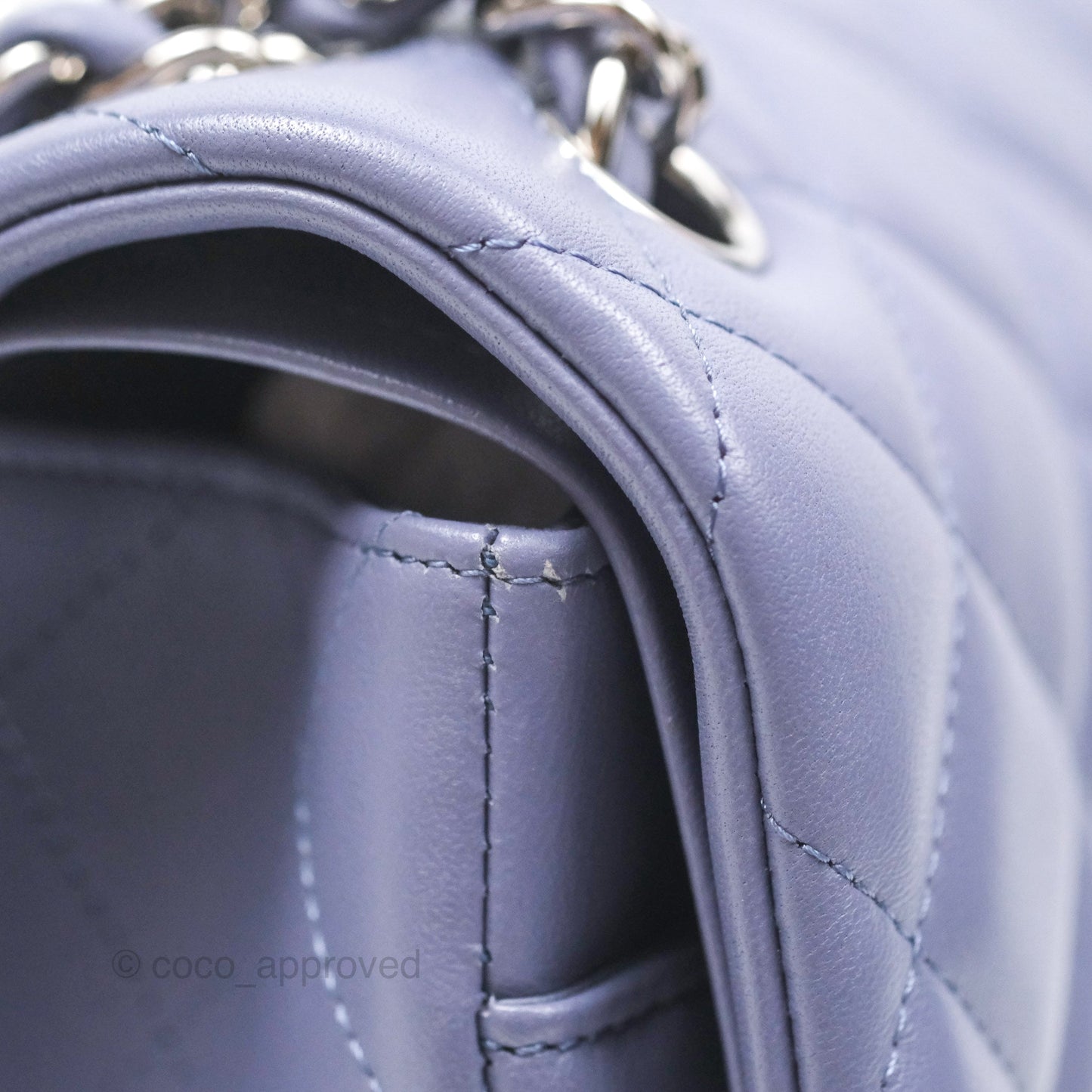 Chanel Jumbo Double Flap Lavender Blue Lambskin Silver Hardware⁣⁣
