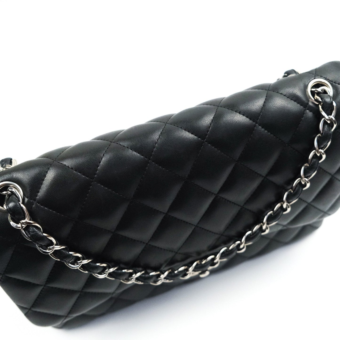 Chanel Jumbo Double Flap Black Lambskin Silver Hardware⁣⁣