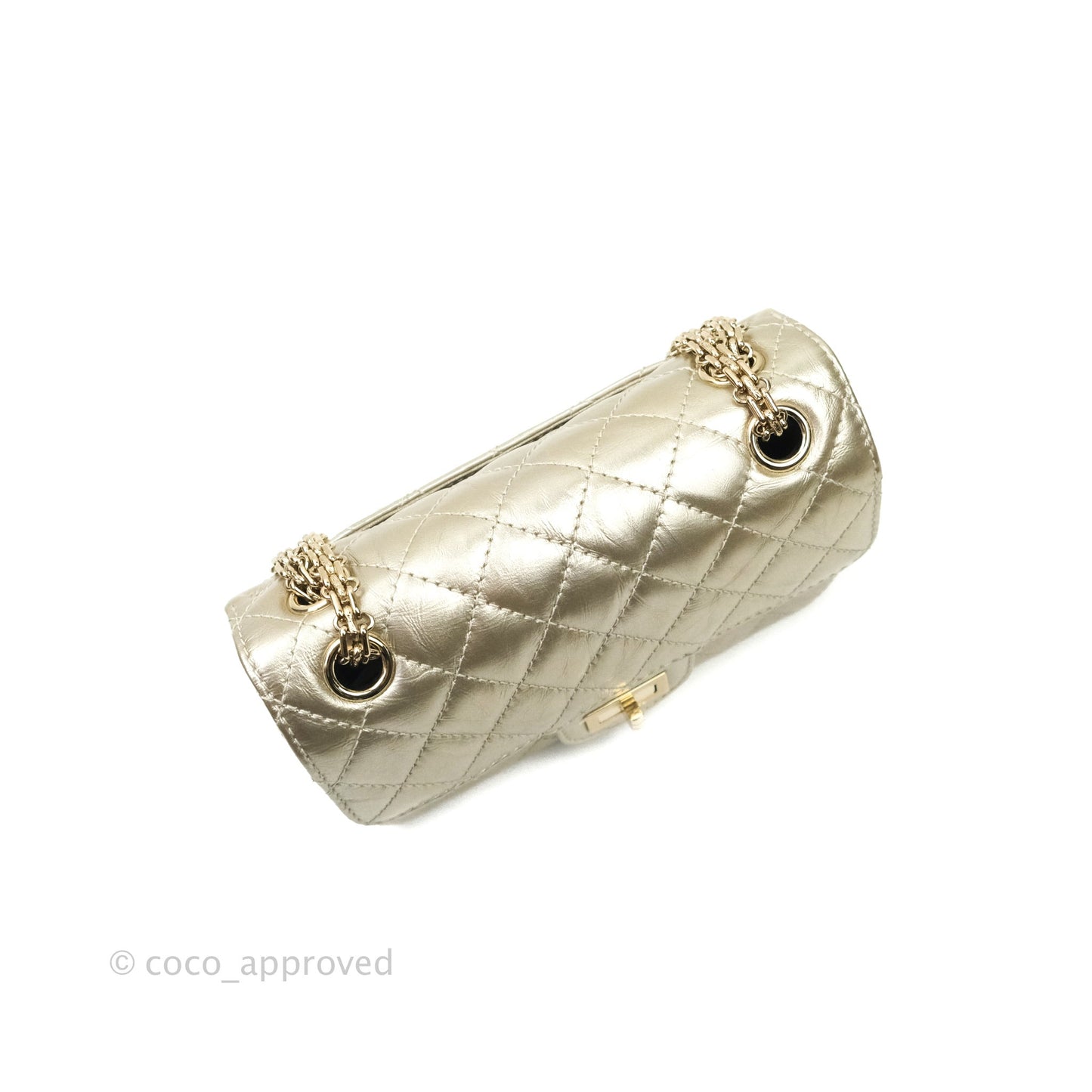 Chanel Mini Reissue 224 Metallic Light Gold Aged Calfskin Gold Hardware