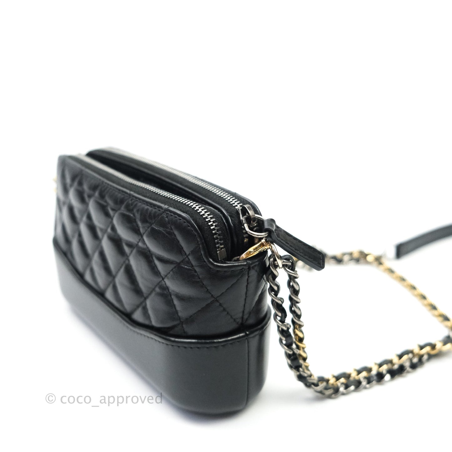 Chanel Gabrielle Clutch With Chain Aged Calfskin Black Mixed Hardware