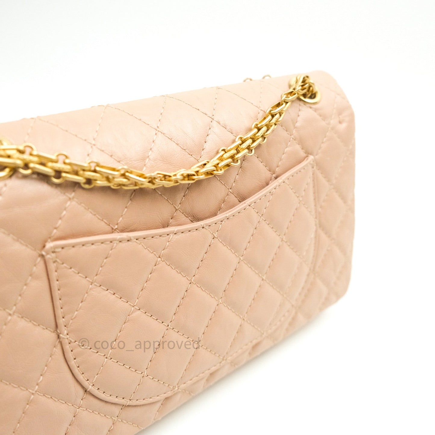 Chanel Reissue Quilted Aged Calfskin Beige Gold Hardware 226