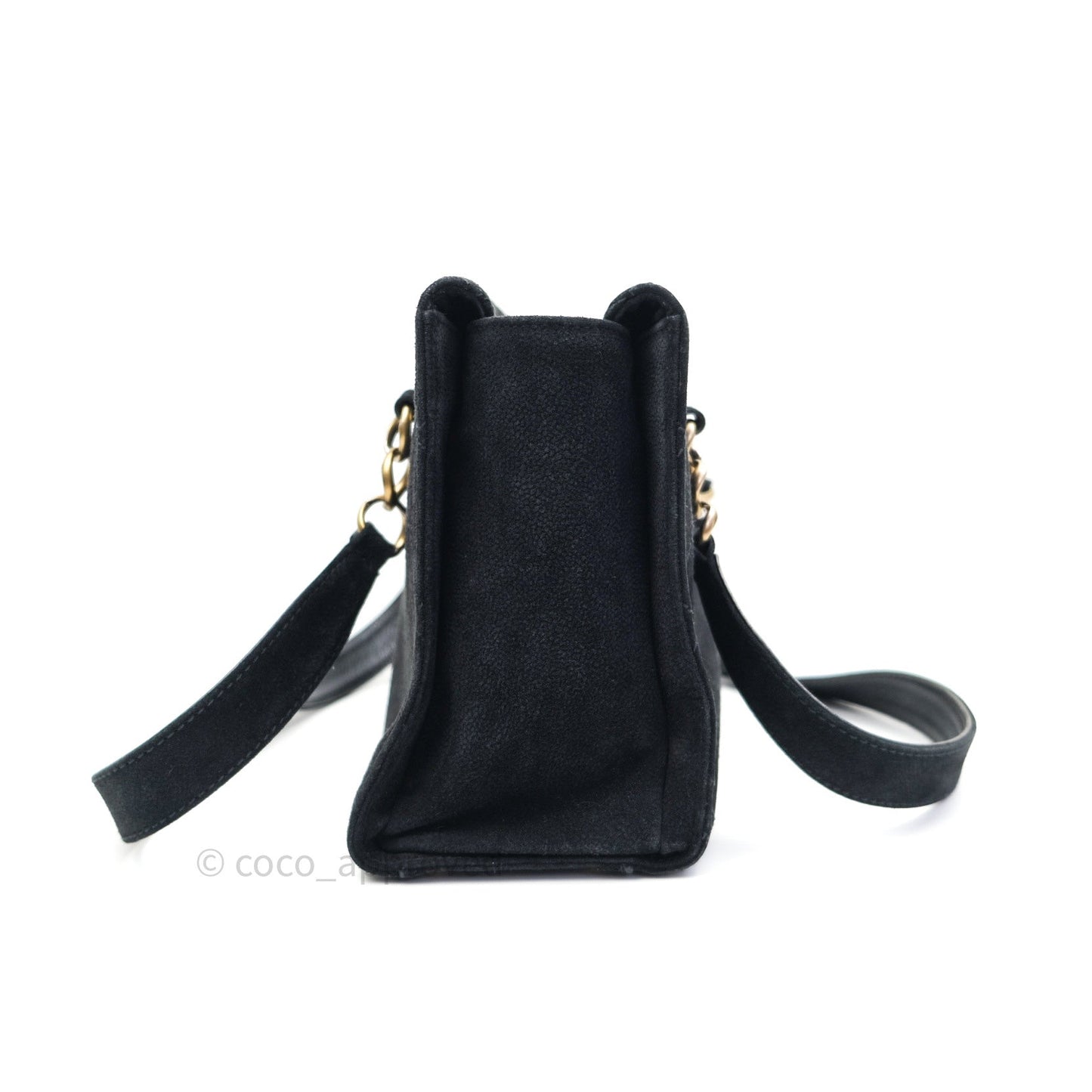 Chanel Vintage Tote Bag Black Gold Hardware