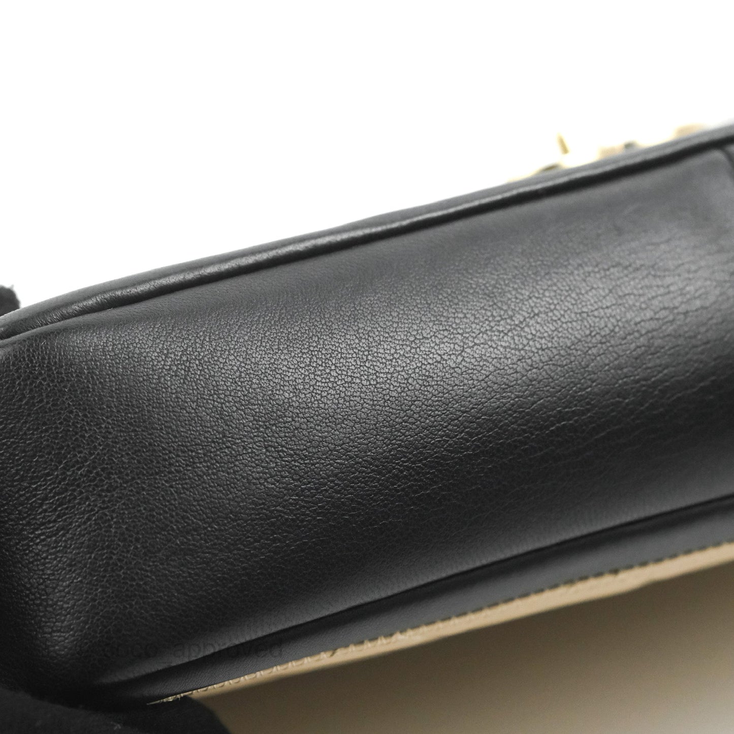 Chanel Quilted Graphic Flap Bag Black/Beige Calfskin Gold Hardware