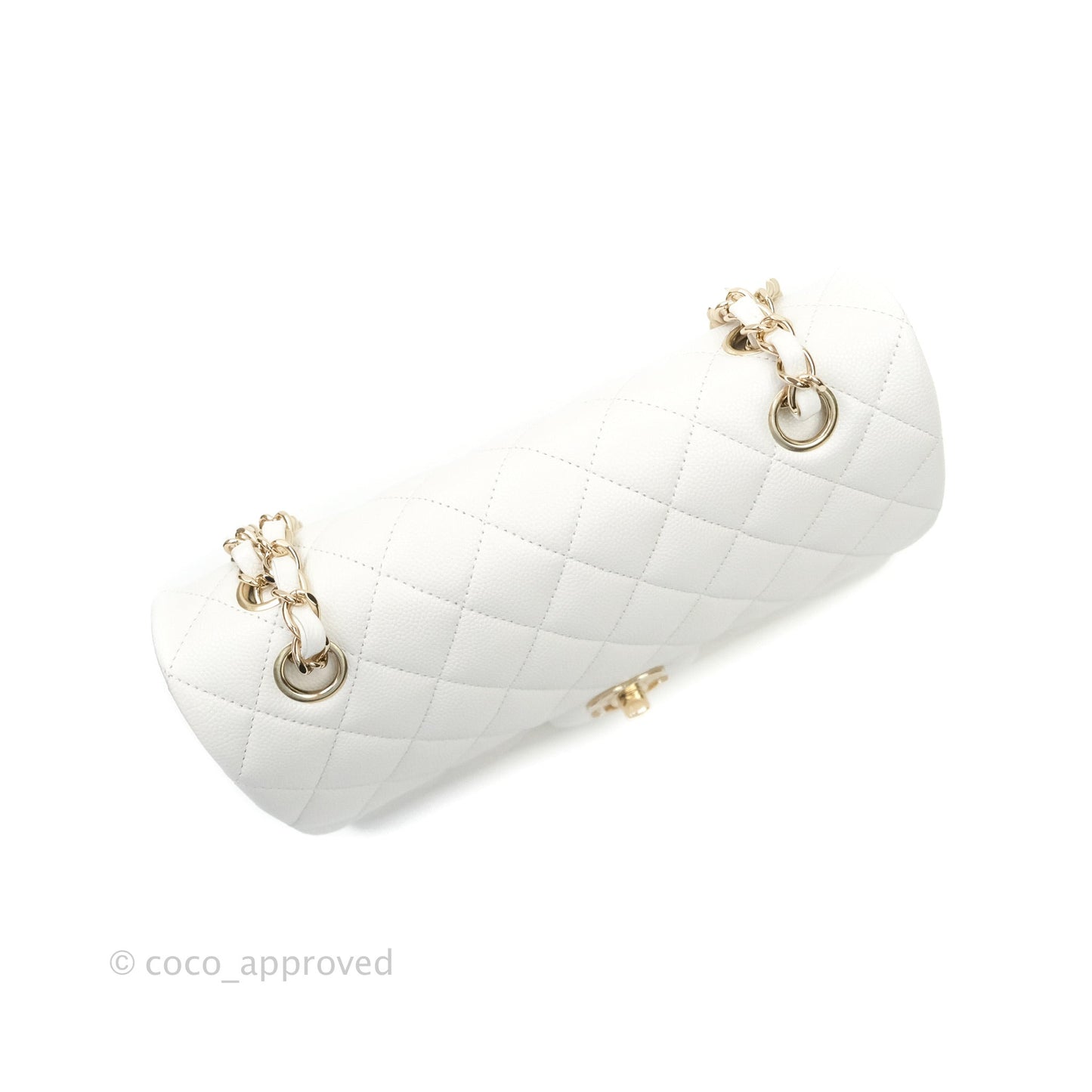 Chanel Classic Small S/M Flap Ivory White Caviar Gold Hardware