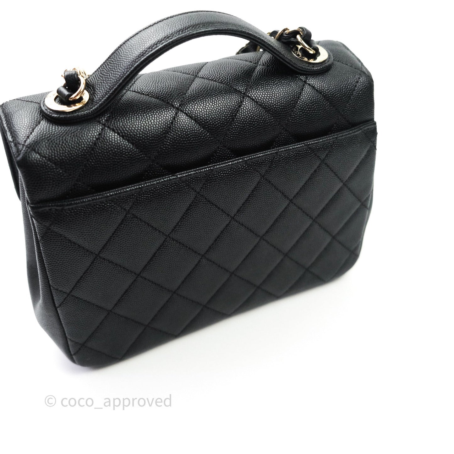 Chanel Quilted Medium Business Affinity Flap Black Caviar Light Gold Hardware