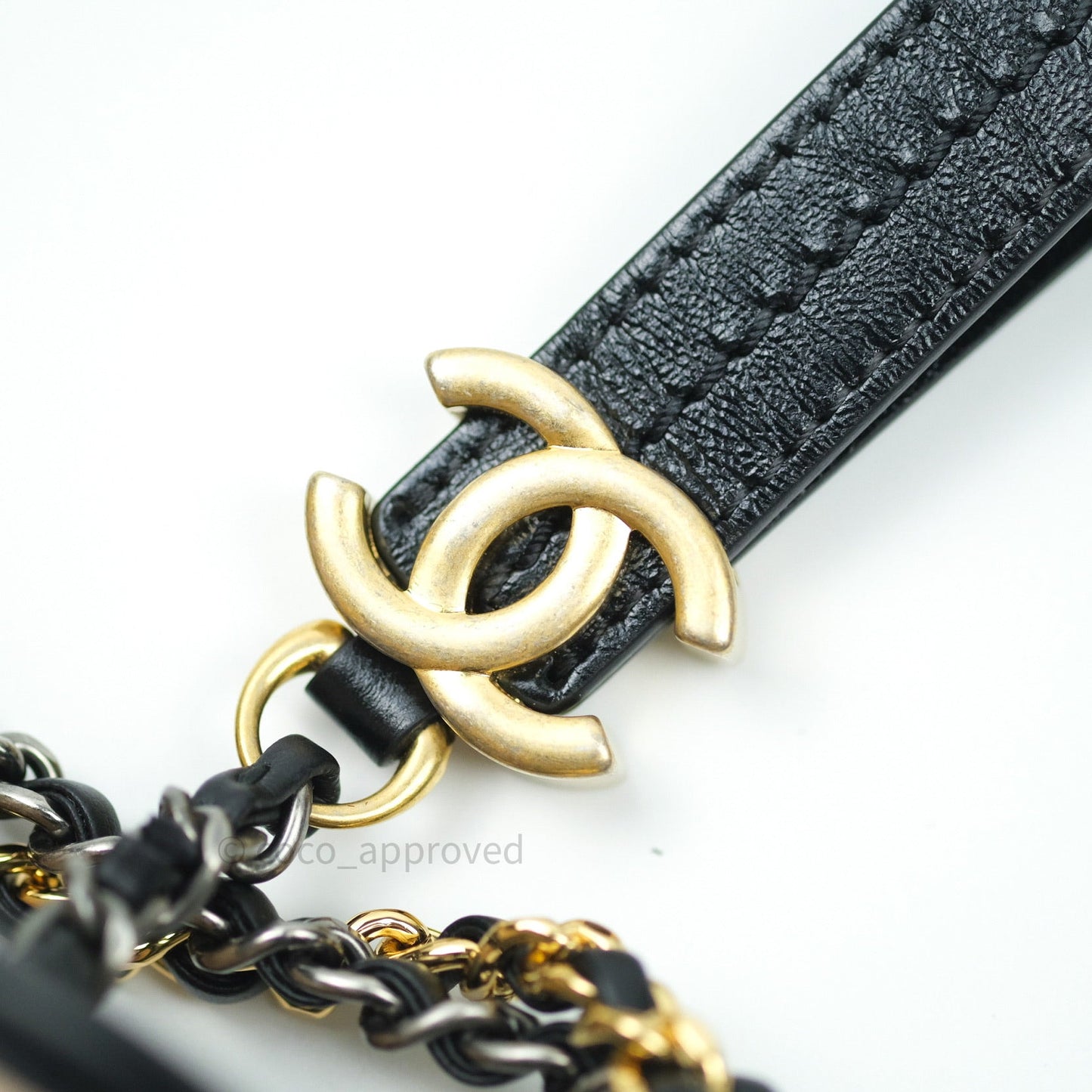 Chanel New Medium Gabrielle Beige Black Aged Calfskin