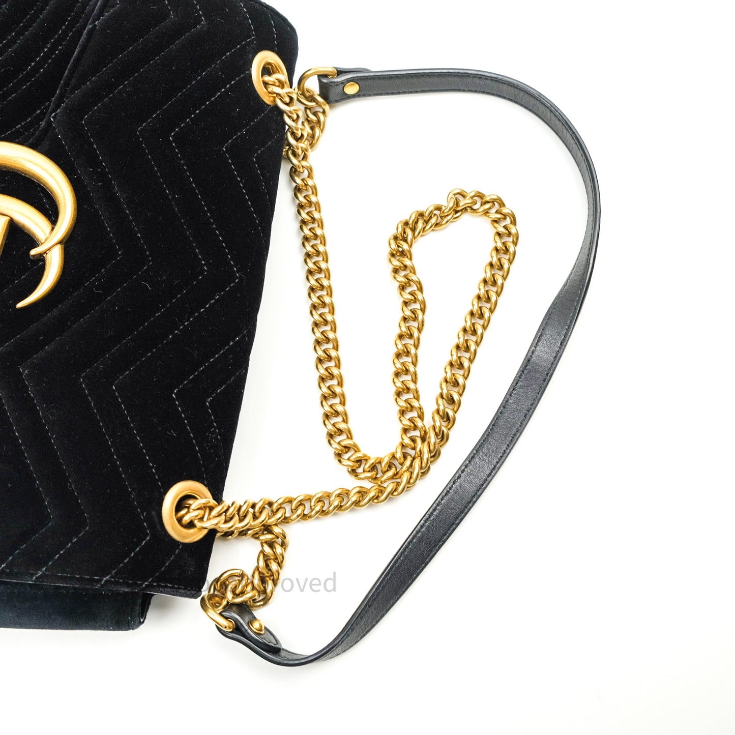 Gucci Medium Marmont Velvet Black Gold Hardware