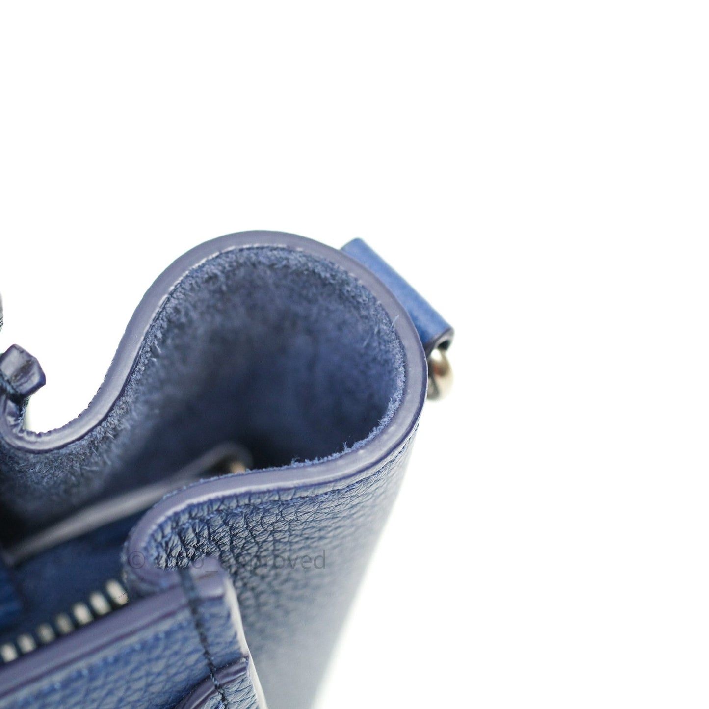 Celine Nano Luggage in Dark Indigo Drummed Calfskin