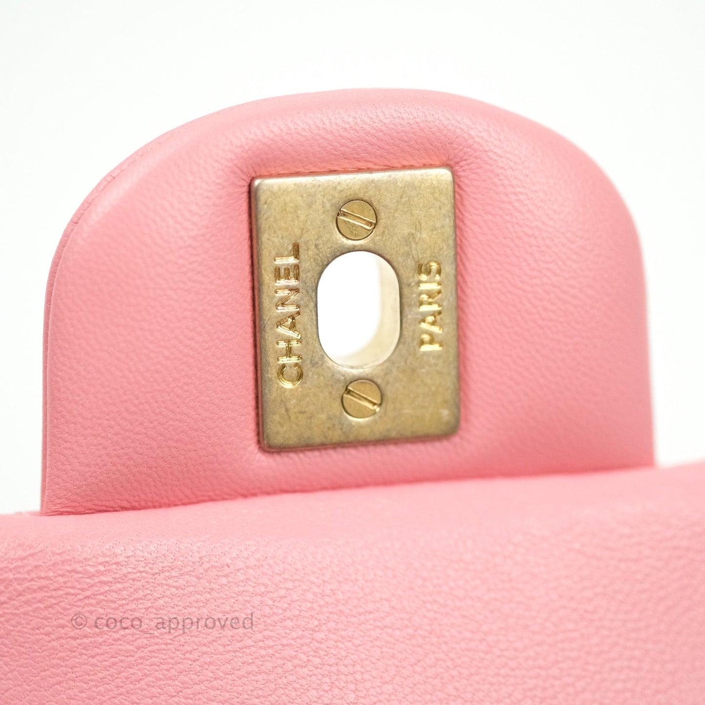 Chanel Mini Square Pink Lambskin Gold Hardware