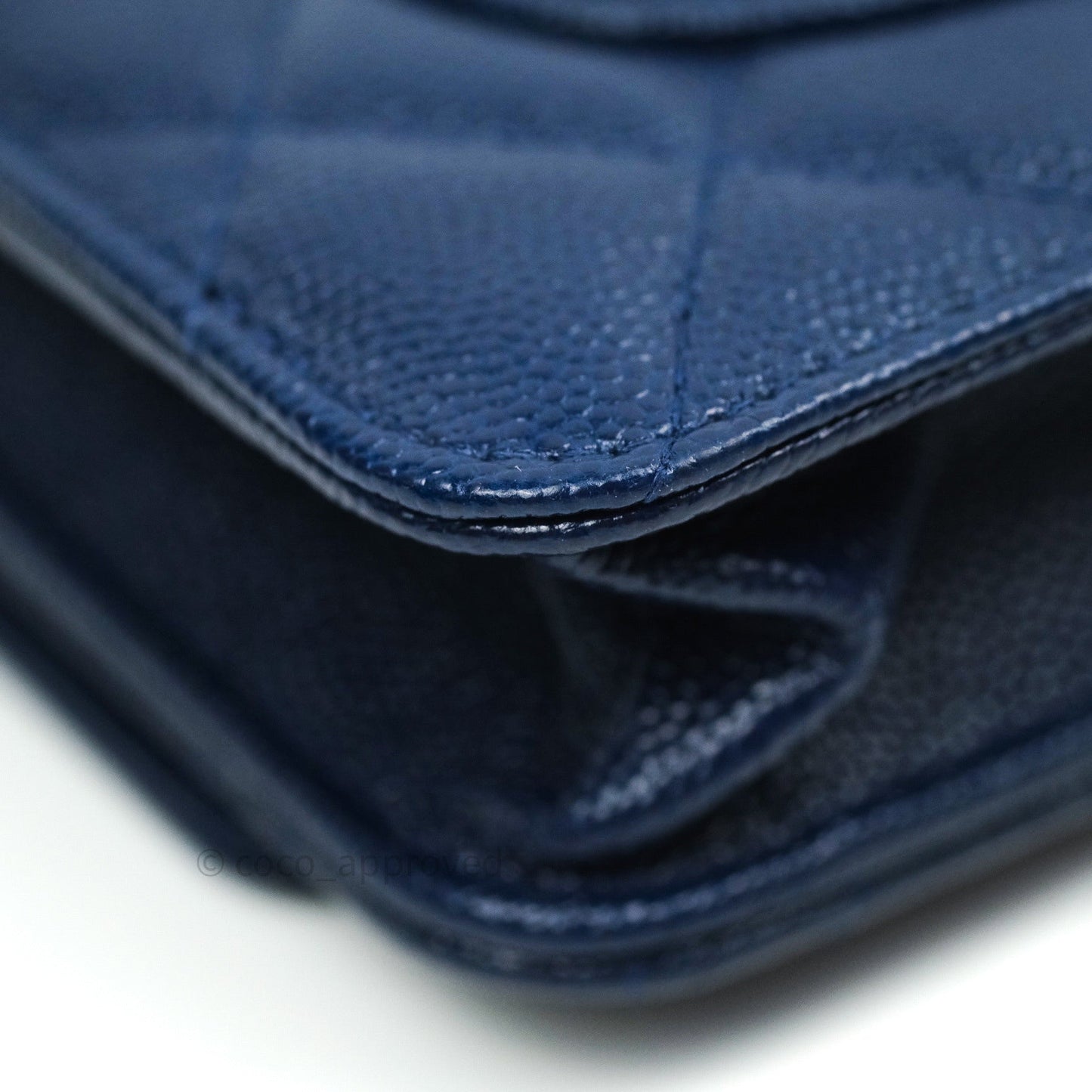 Chanel Quilted Wallet on Chain WOC Navy Caviar Gold Hardware
