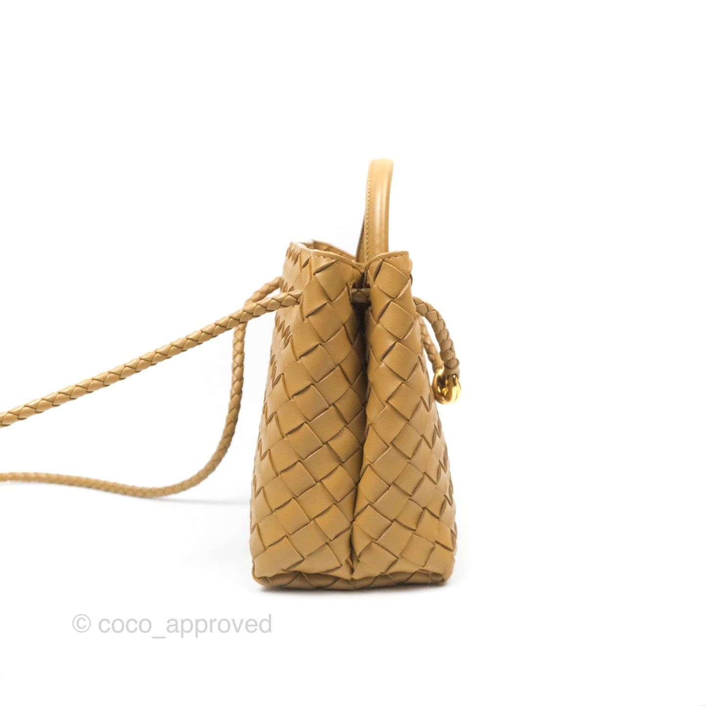 Bottega Veneta Small Andiamo Bag Dark Praline Intrecciato Lambskin