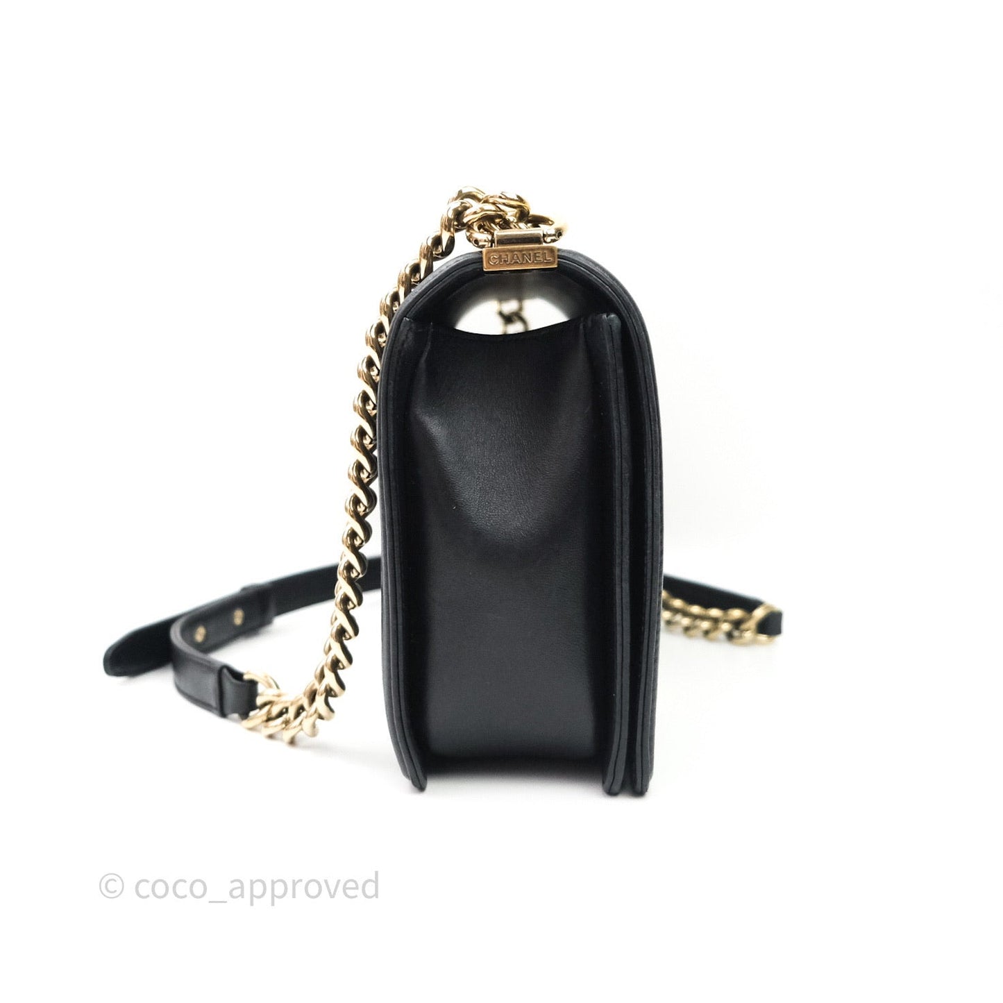 Chanel Quilted Boy New Medium Black Lambskin Gold Hardware