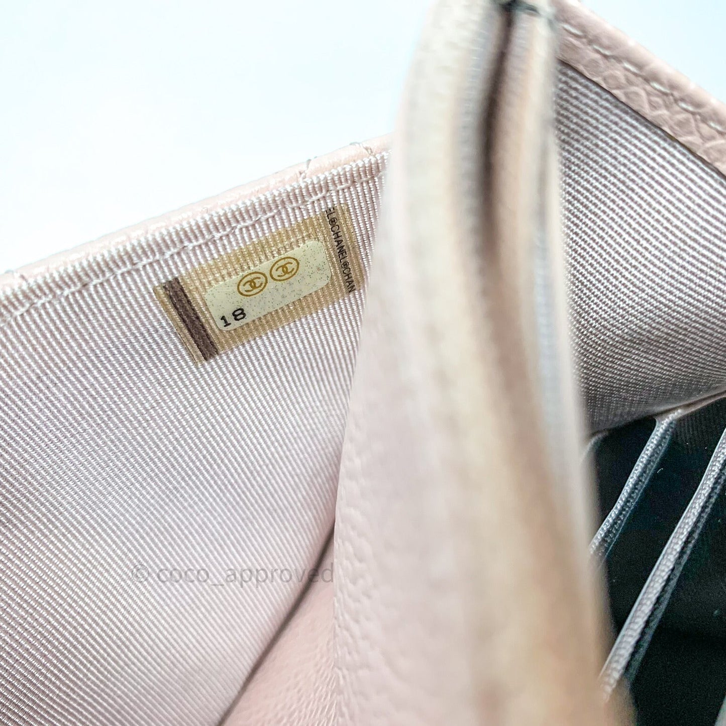 Chanel Quilted Wallet on Chain WOC Sakura Pink Caviar Silver Hardware