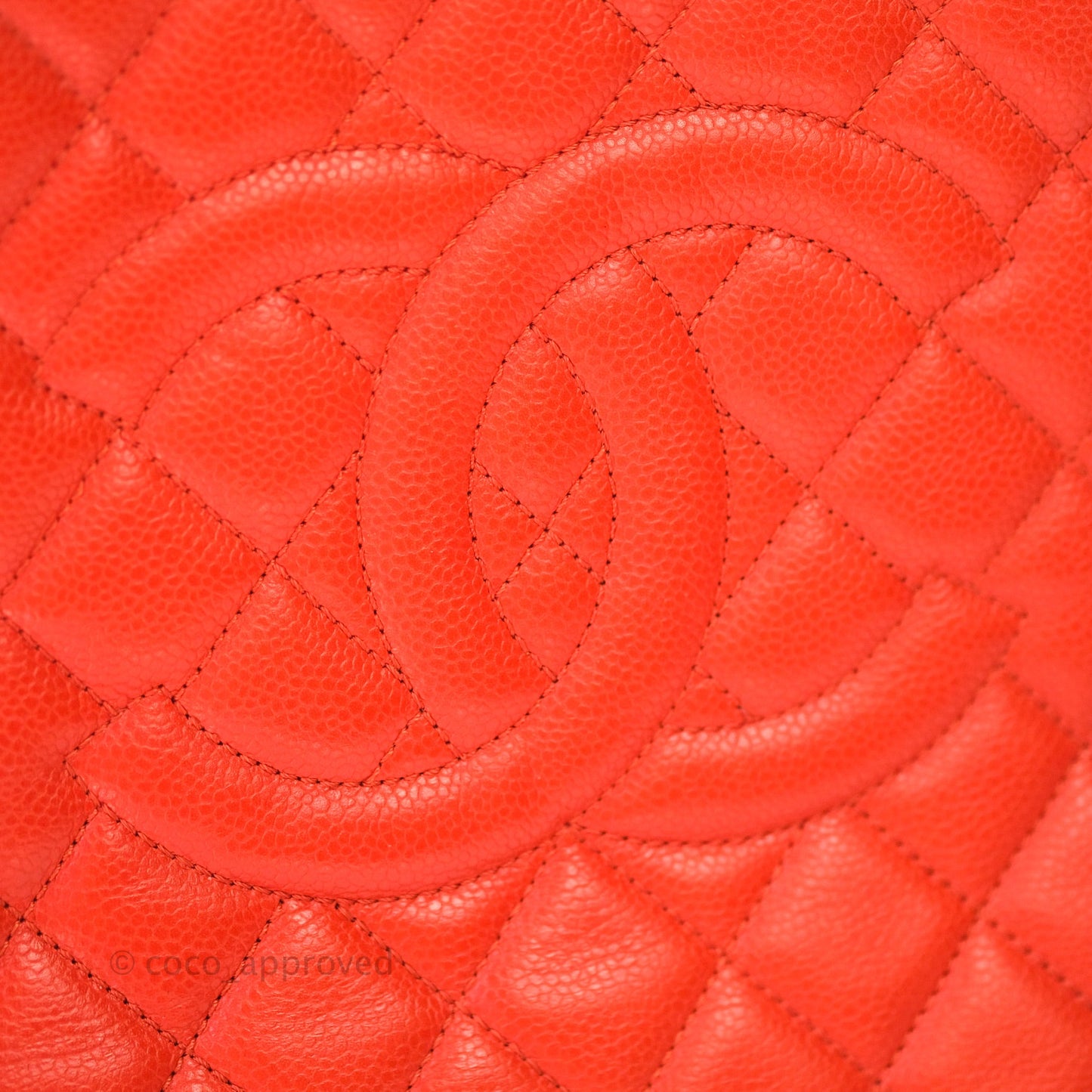 Chanel XL Grand Shopping Tote GST Red Caviar Silver Hardware