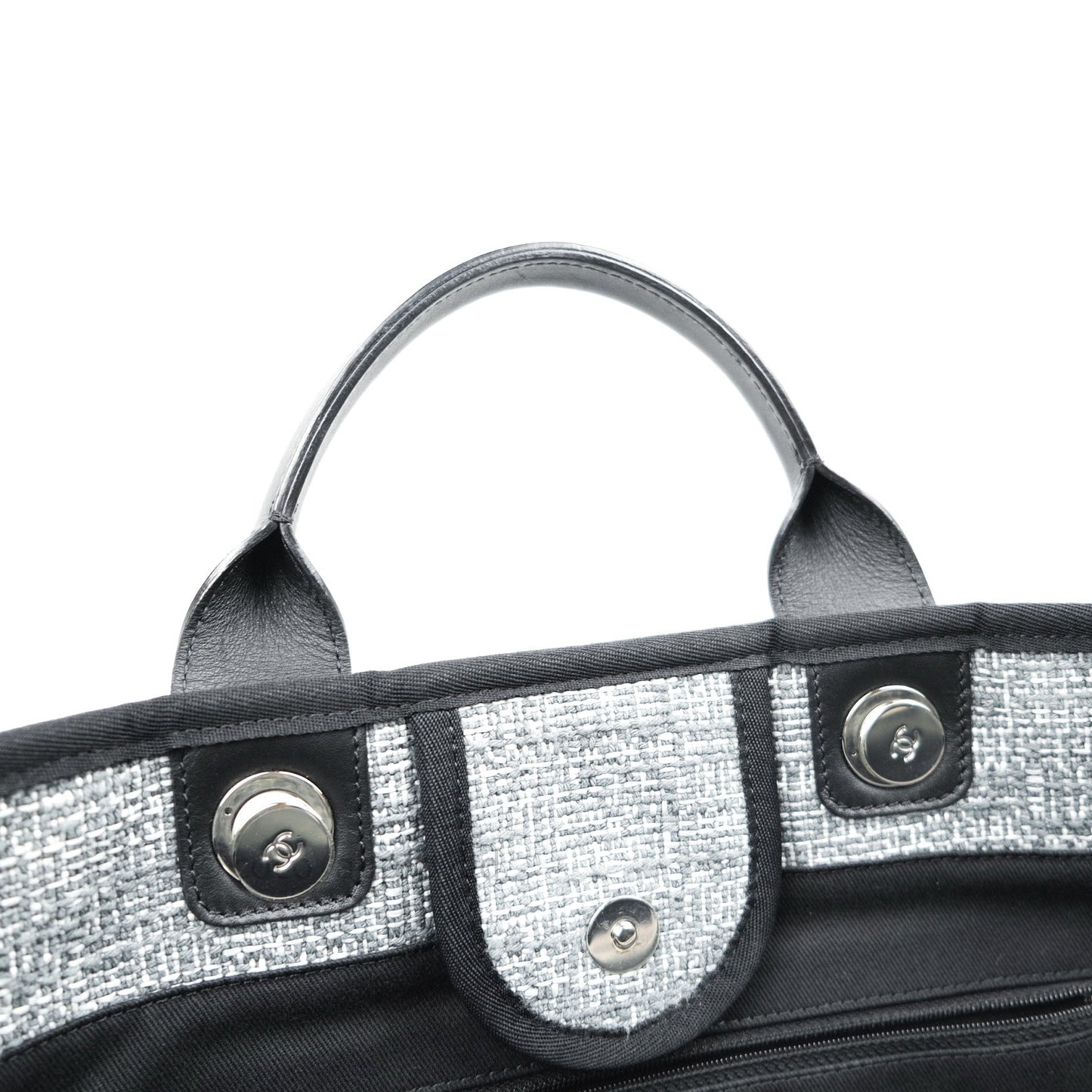 Chanel Large Deauville Charcoal Grey Canvas