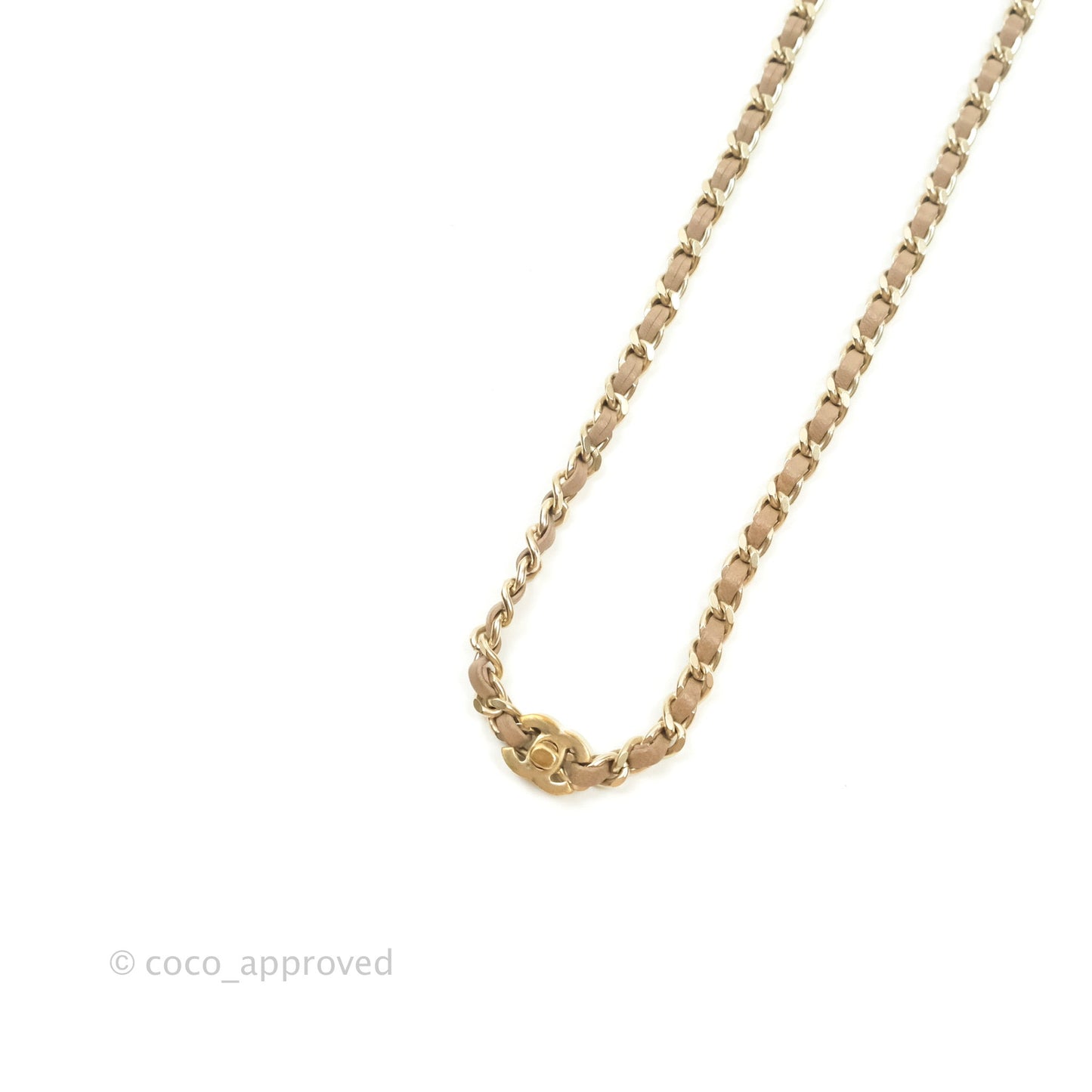 Chanel CC Turn lock Ash Brown Lambskin Matte Gold Tone Chain Choker 12P