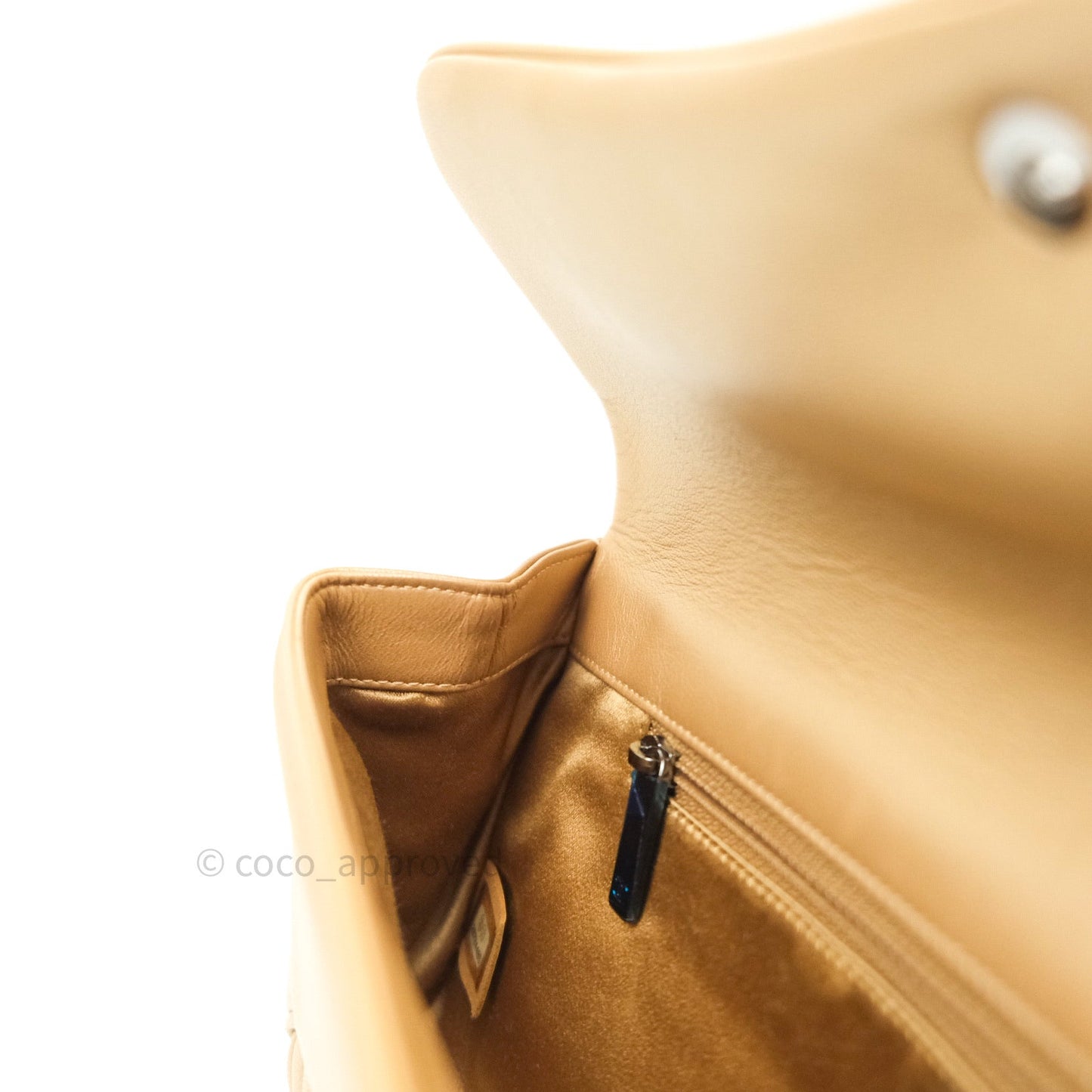 Chanel Clutch Gold Calfskin Chevron Silver Hardware