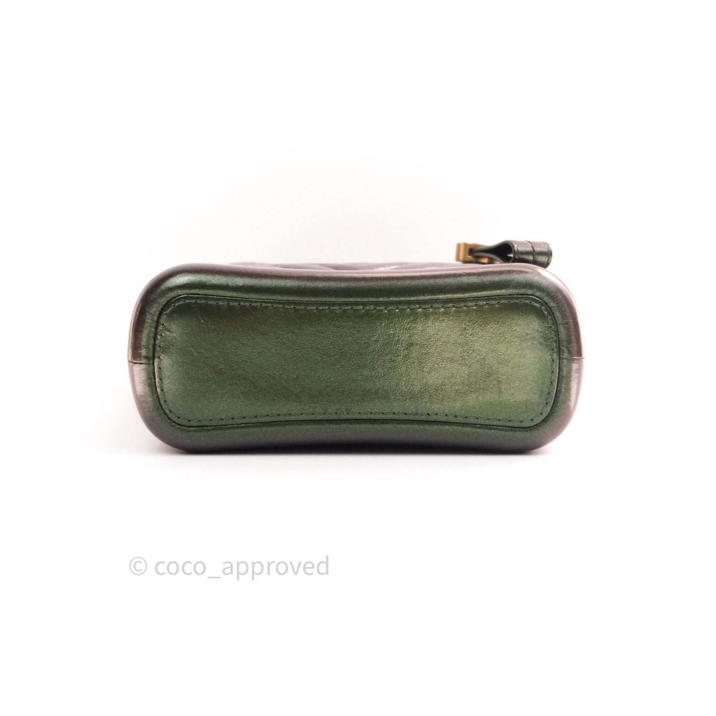 Chanel Calfskin Chevron Small Gabrielle Hobo Iridescent Green Mixed Hardware
