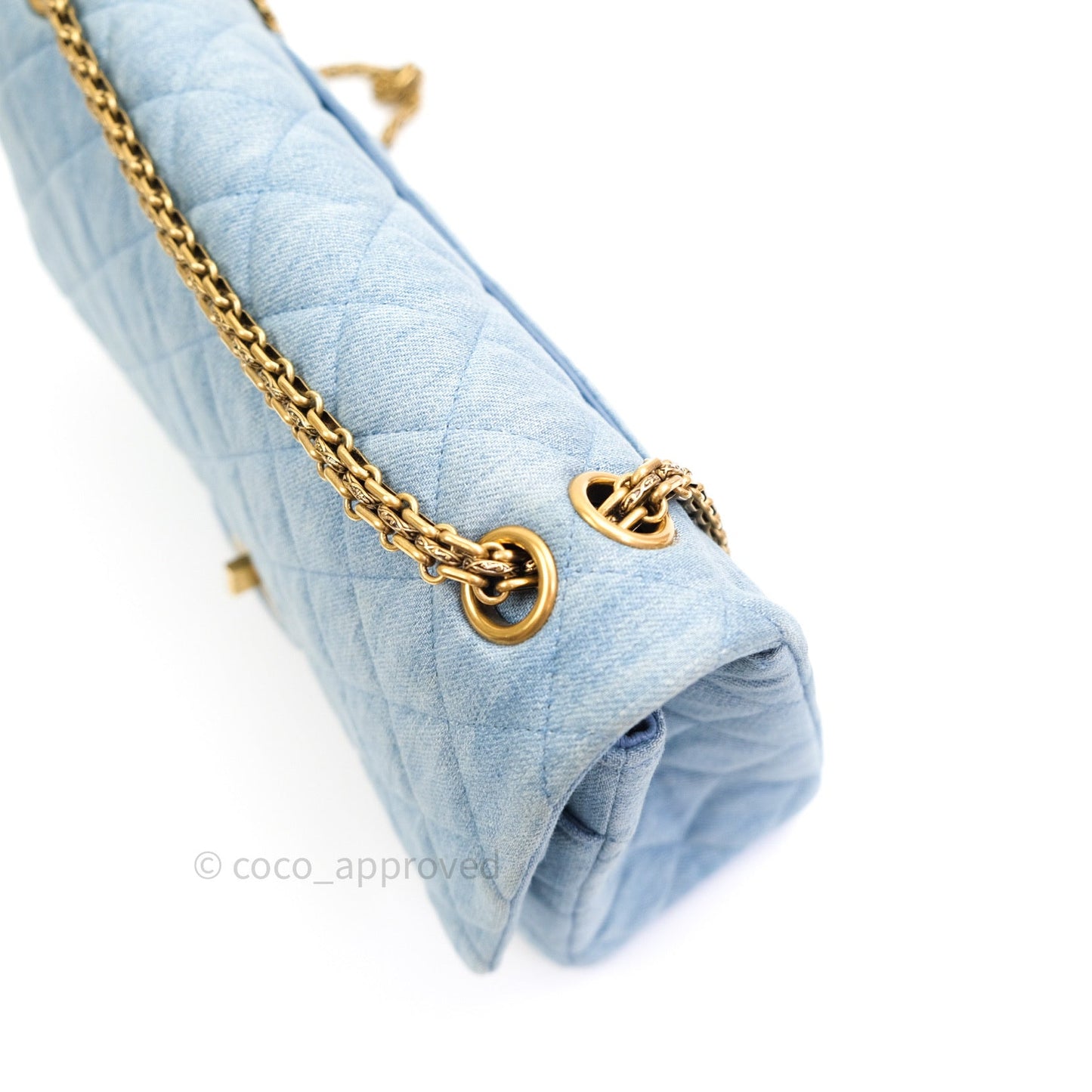 Chanel Reissue Quilted Denim Blue Gold Hardware 226