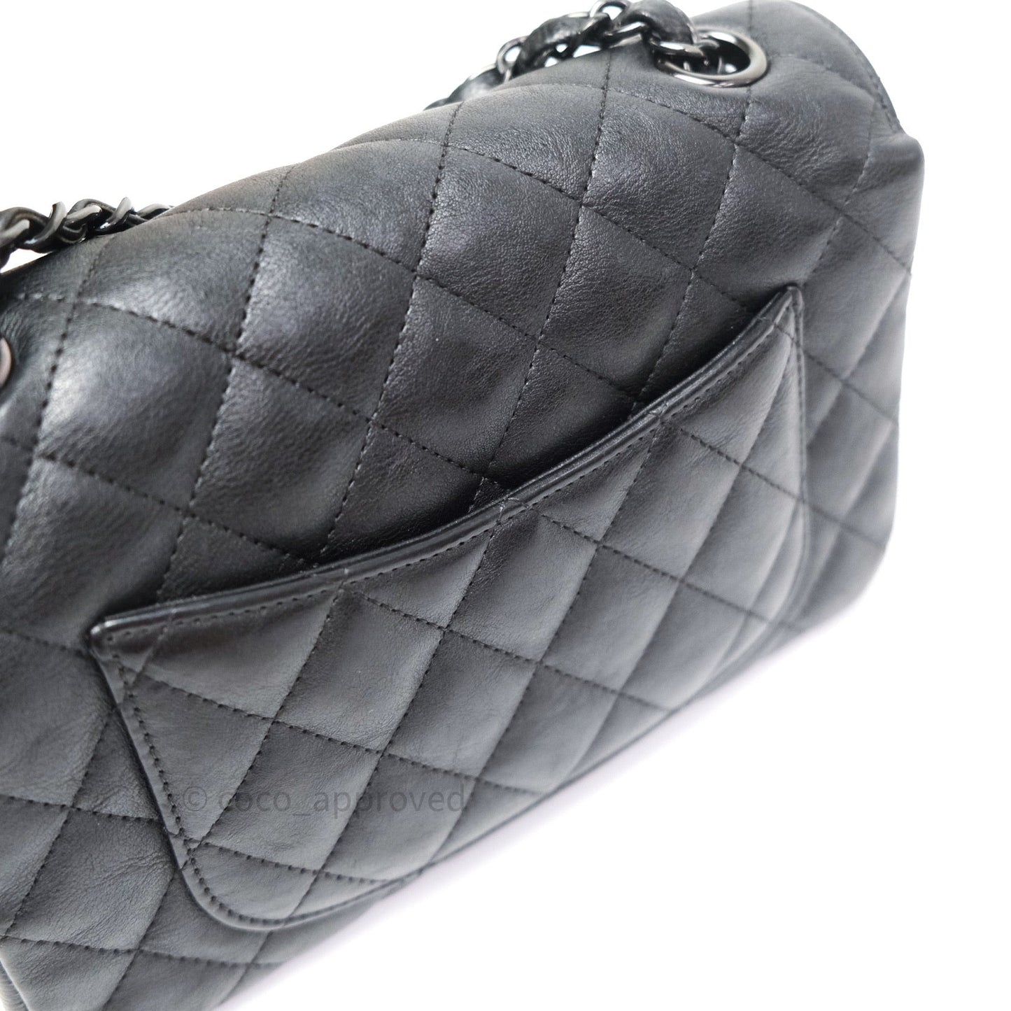 Chanel Quilted Mini Rectangular Flap So Black Crumpled Calfskin
