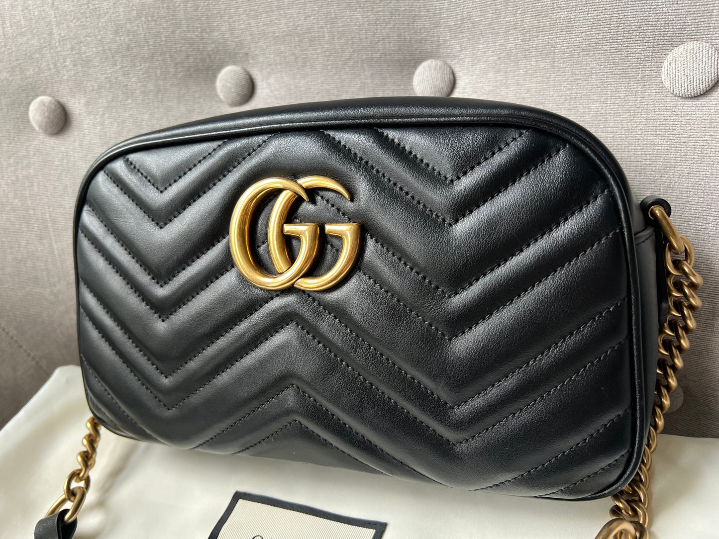 Luxury Gucci GG Black Marmont Small Shoulder Bag